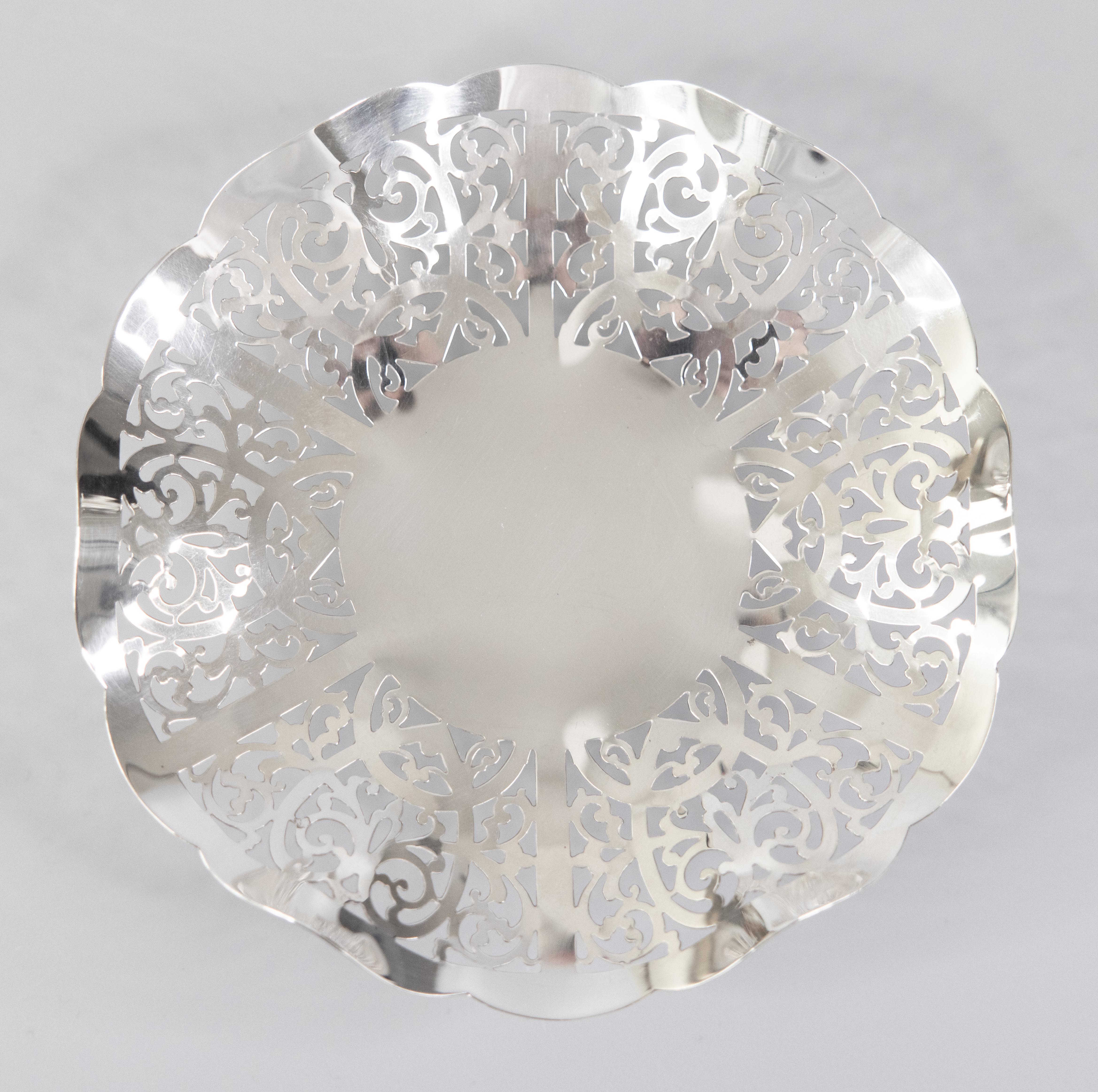 工芸品 MAPPIN & WEBB MAPPIN PLATE Pedestal Bowl English Mappin & Webb Silver Plate Reticulated Pedestal Bowl