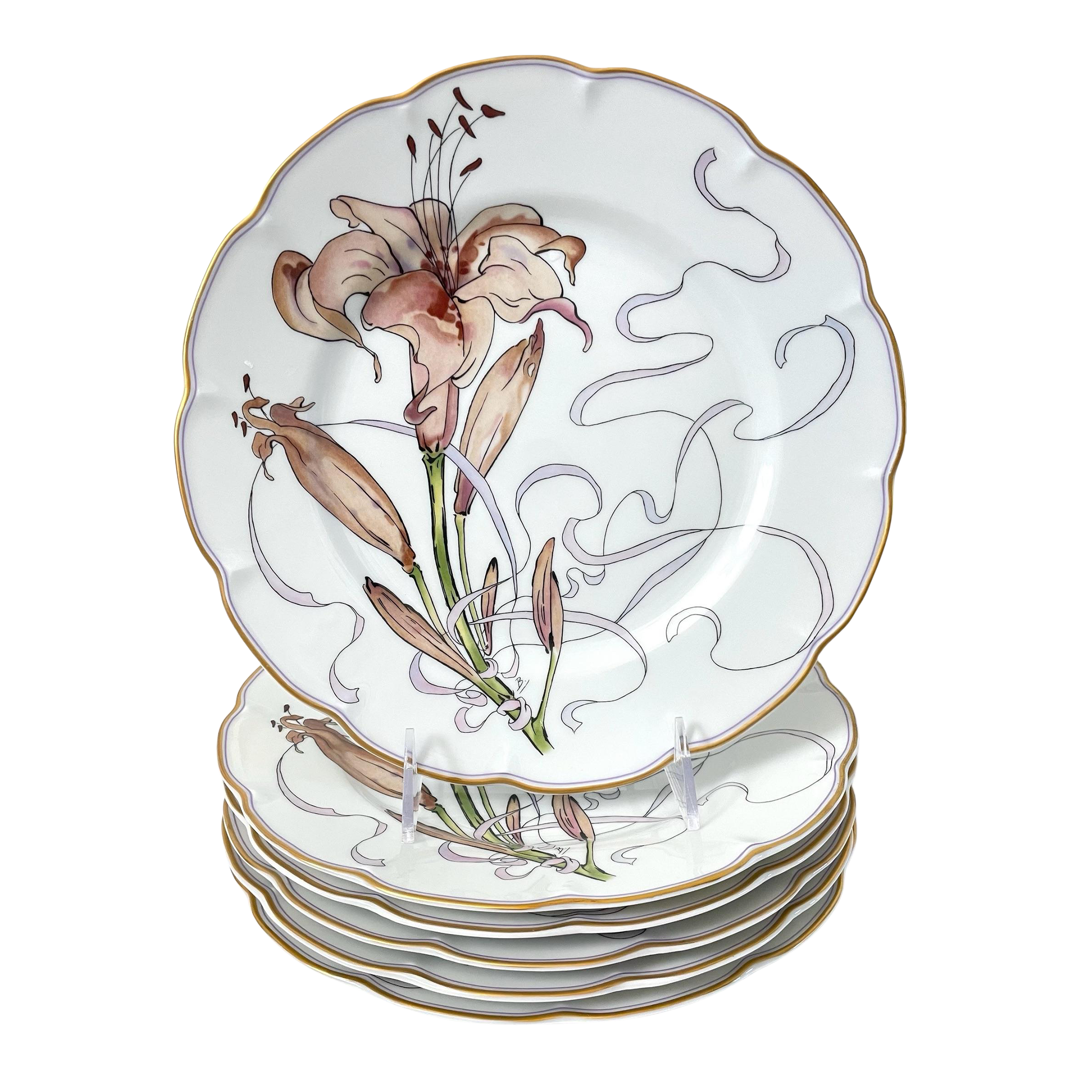 Haviland Limoges Lys Fleurs Et Rubans Limited Edition Lily Dinner