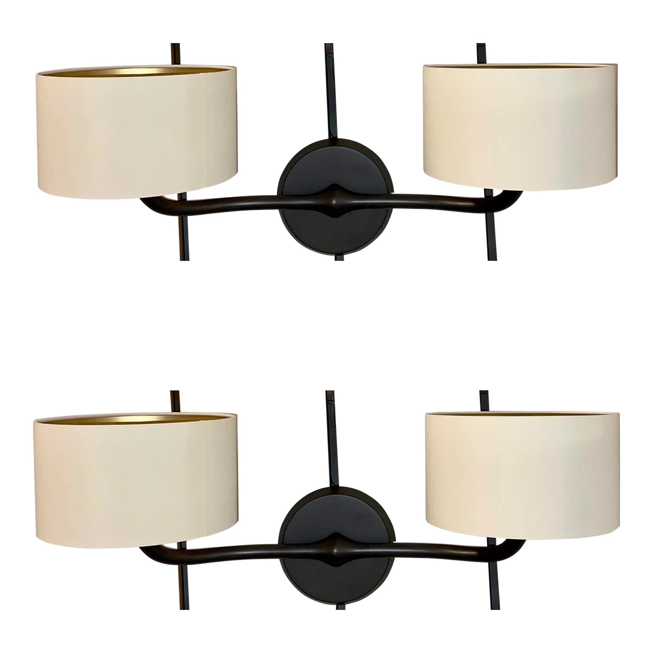 Baker Modern Dark Bronze Finished Wall Sconces Pair | Chairish