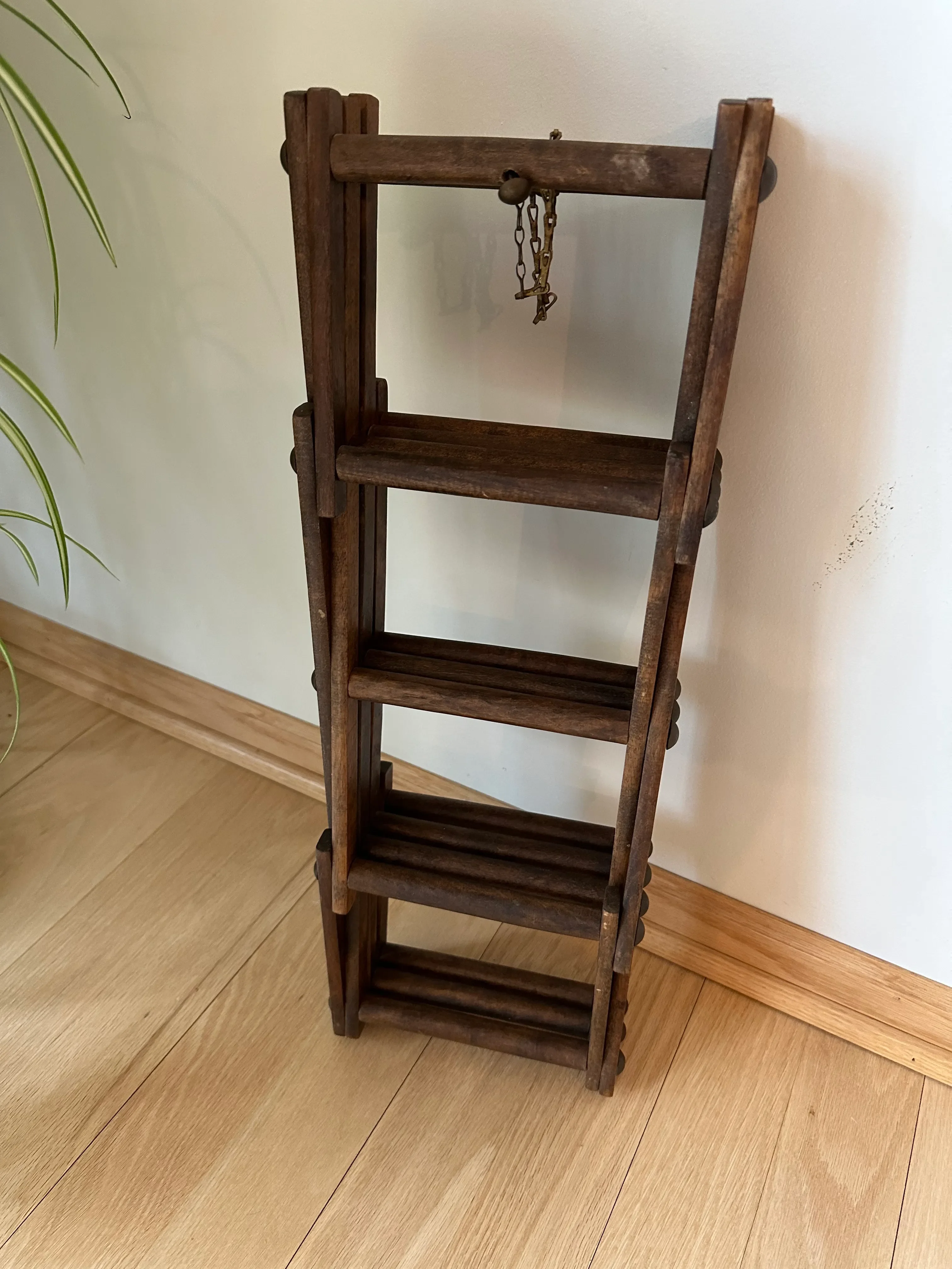 Vintage Accordian Folding Wood Wine Rack | Chairish