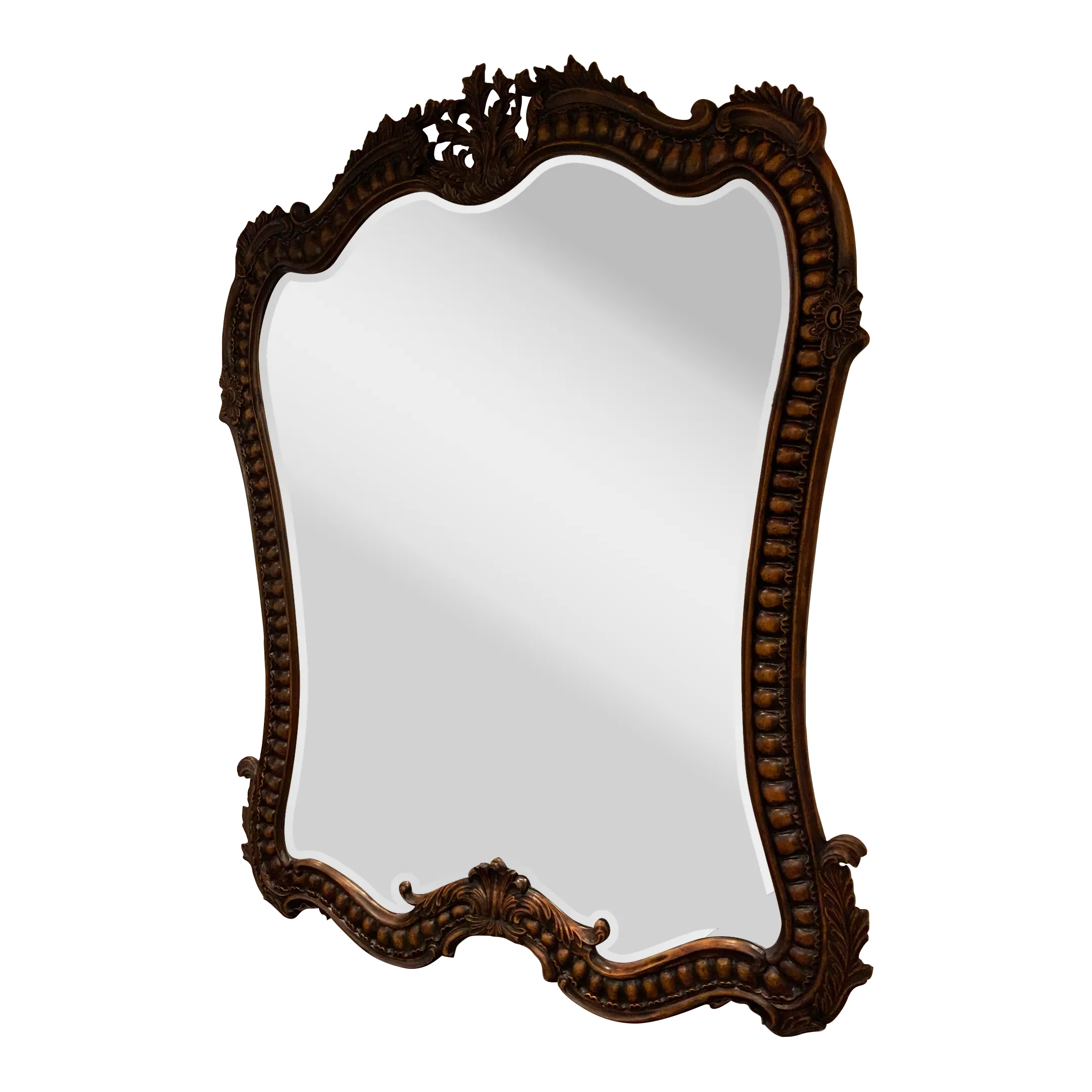 John Richard Traditional Carved Wood Antique Wall Mirror | Chairish