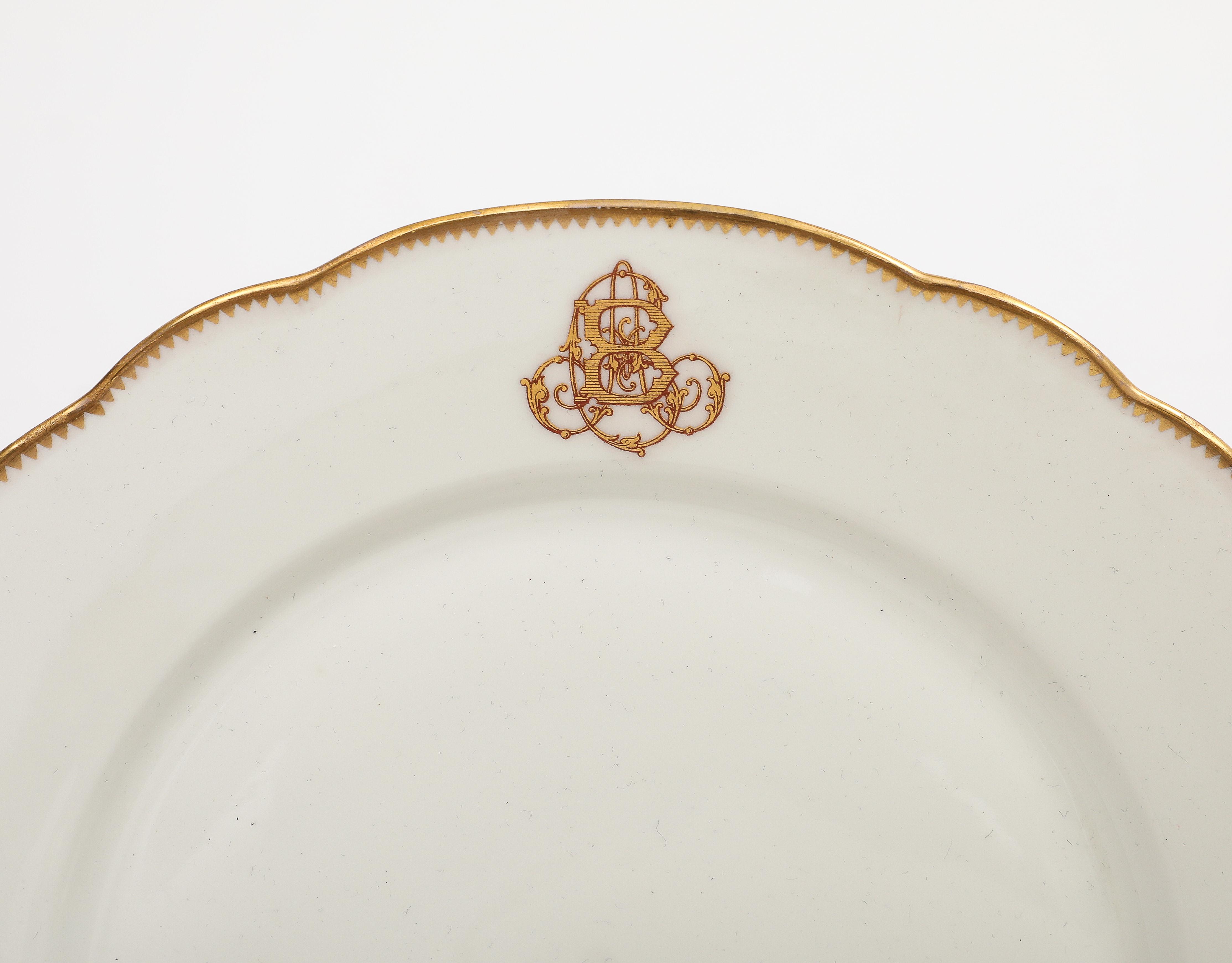 Set of 7 French Porcelain Charles Pillivuyt & Cie Dinner Plates