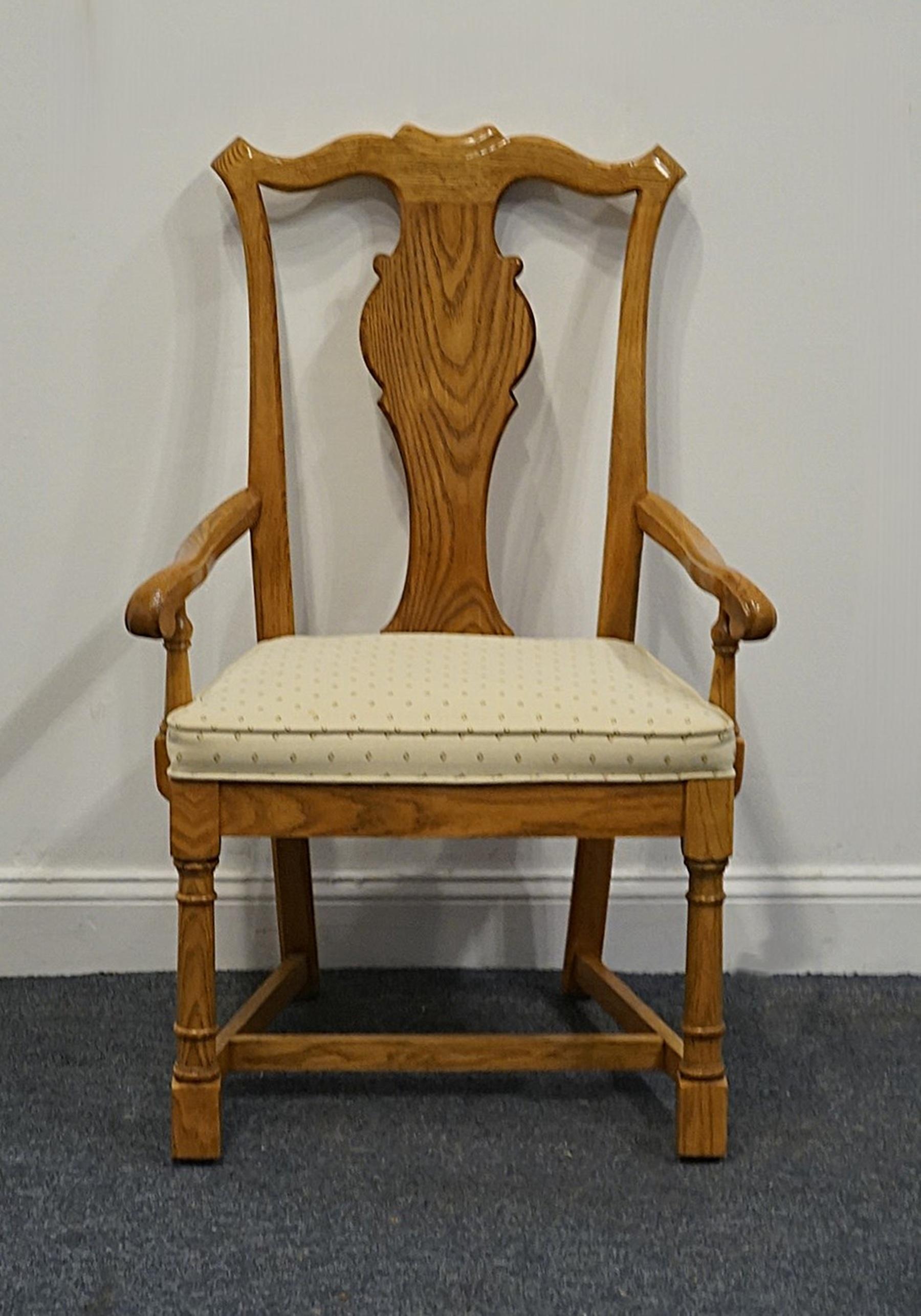 Century Furniture Solid Oak American Traditional Style Splat Back