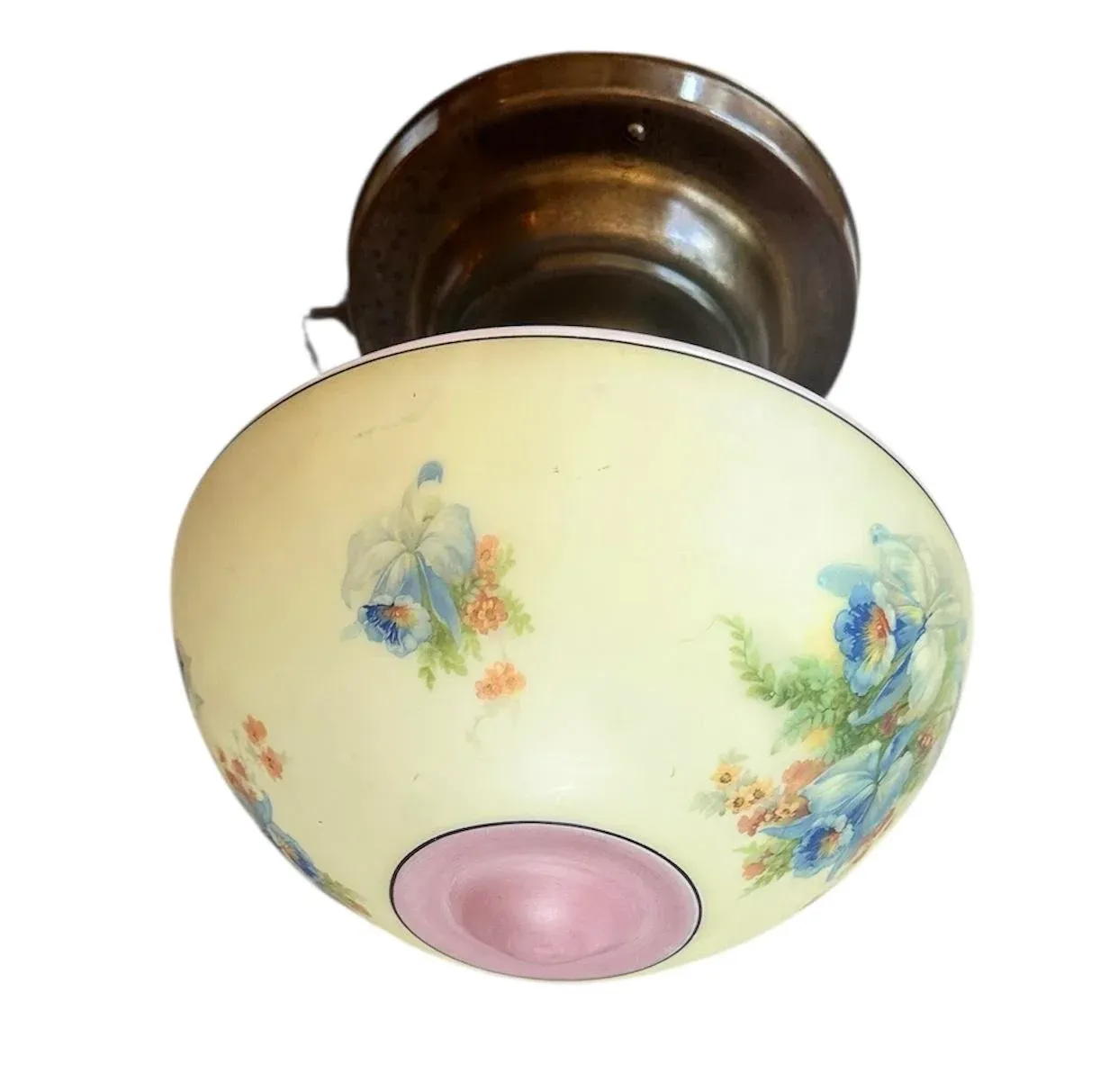 Painted Flush Mount Fixture on Original Holder, Circa 1920