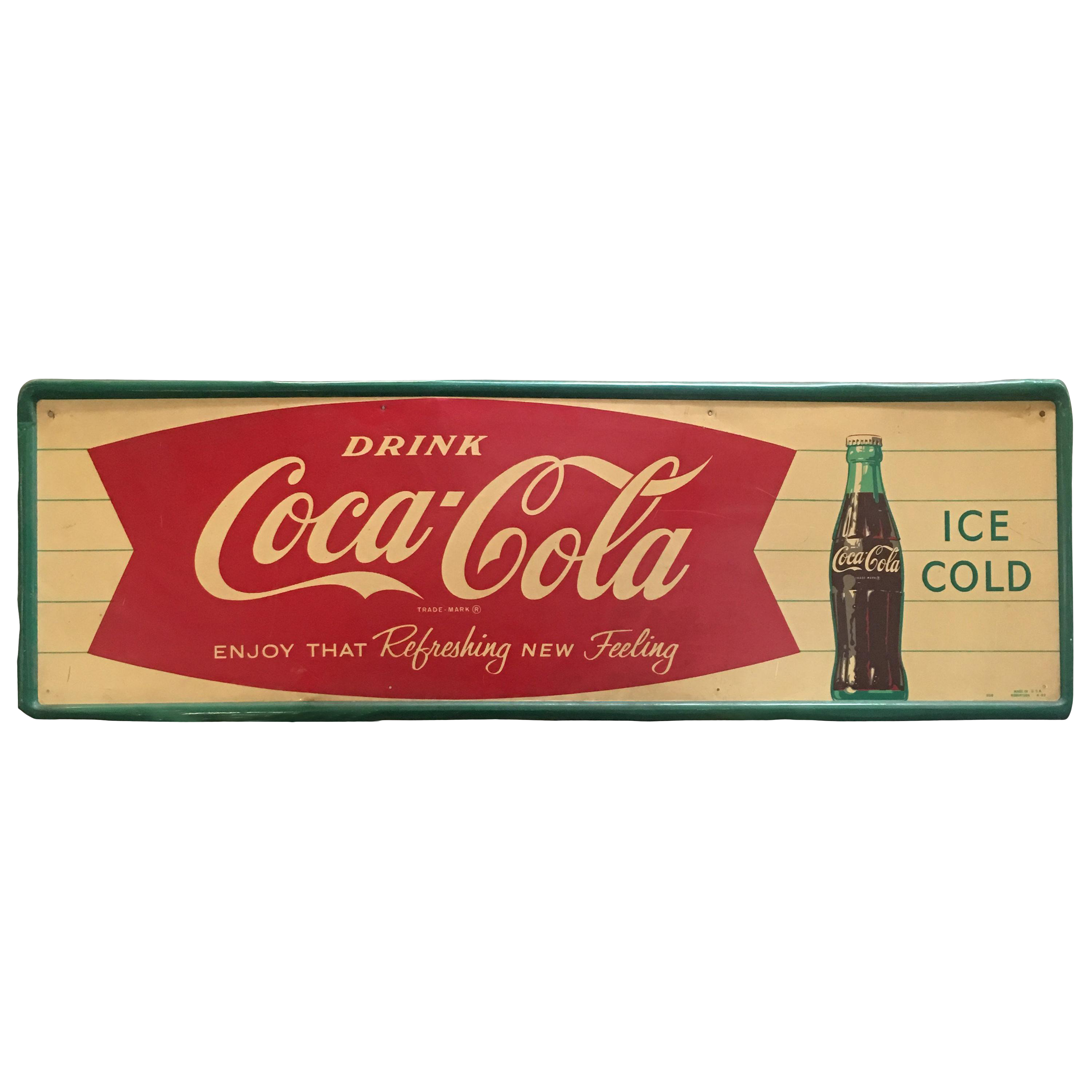 Verwonderlijk 1963 Coca-Cola Fishtail Metal Tin Sign | Chairish QU-44