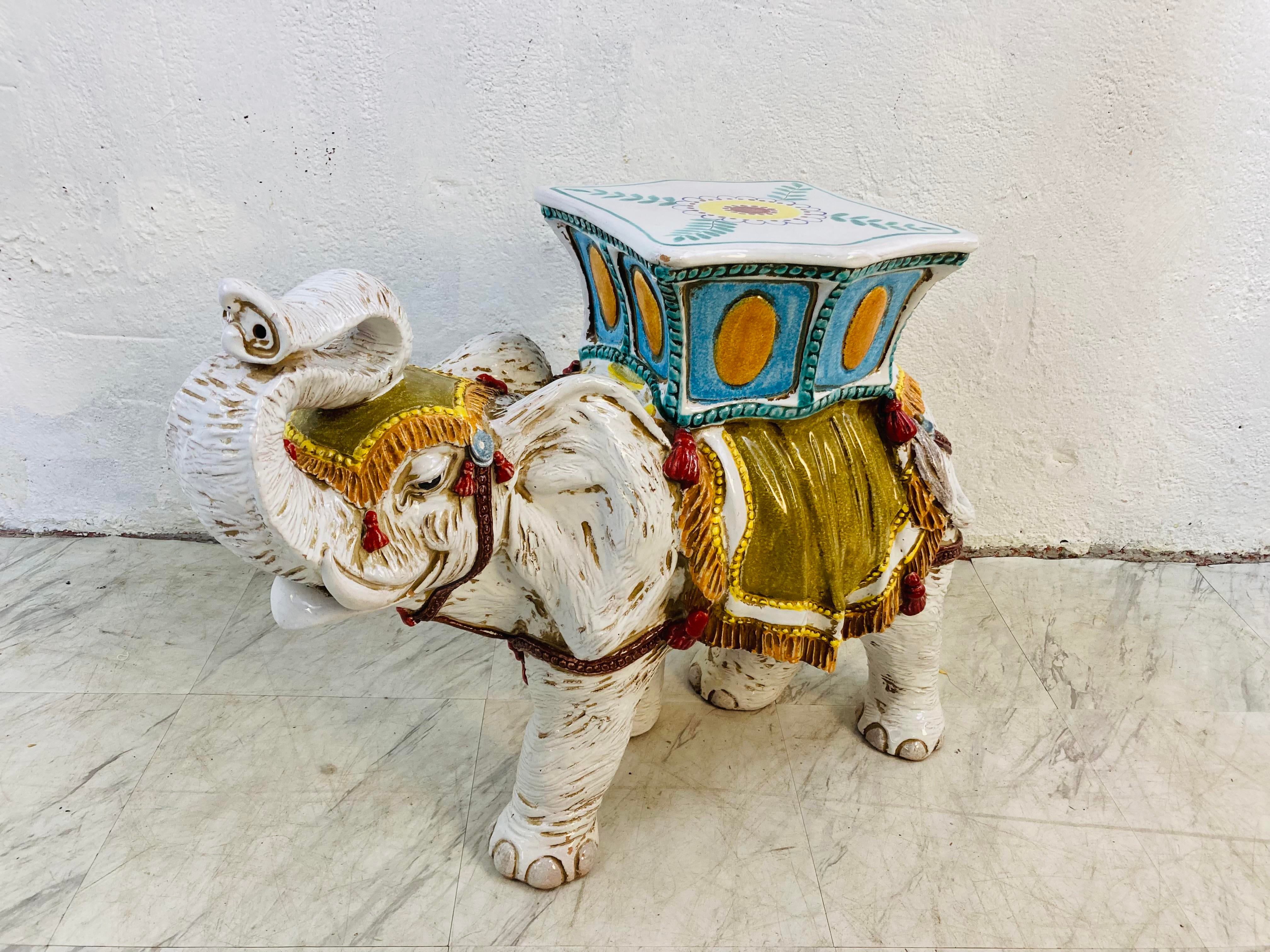 Large Vintage Italian Terracotta Elephant Garden Stool Chairish