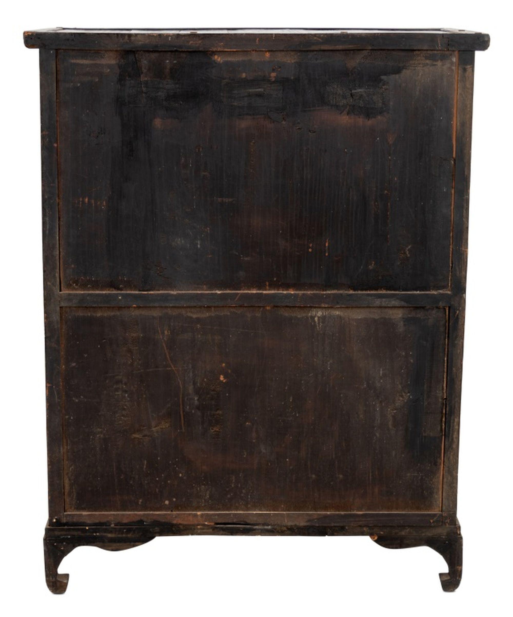 Korean Brass Mounted Elm Chest on Chest