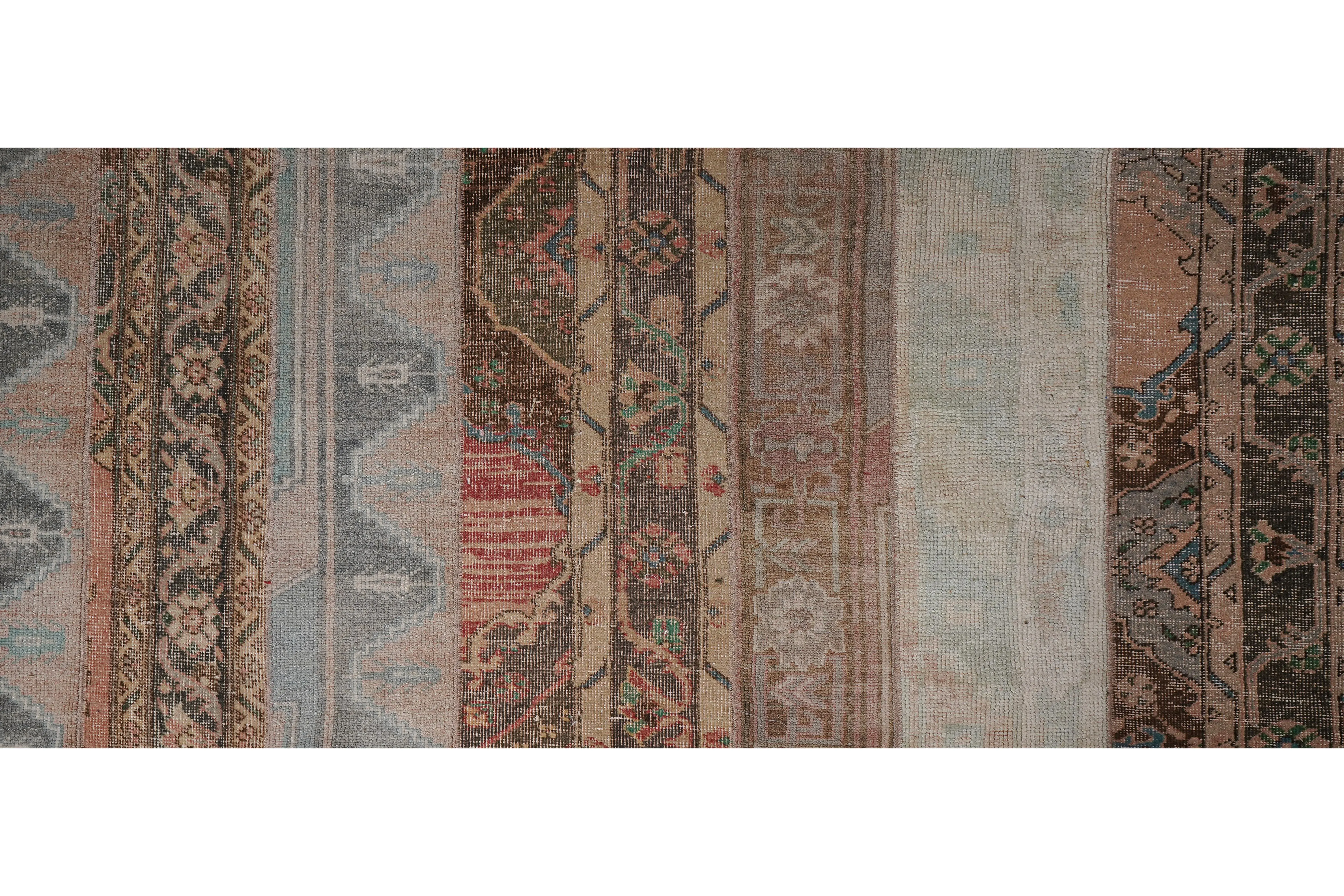 1960s Turkish Oushak Extra Long Runner With Mid Century Modern Style 2\'5\'\' X 63\'1\'\'