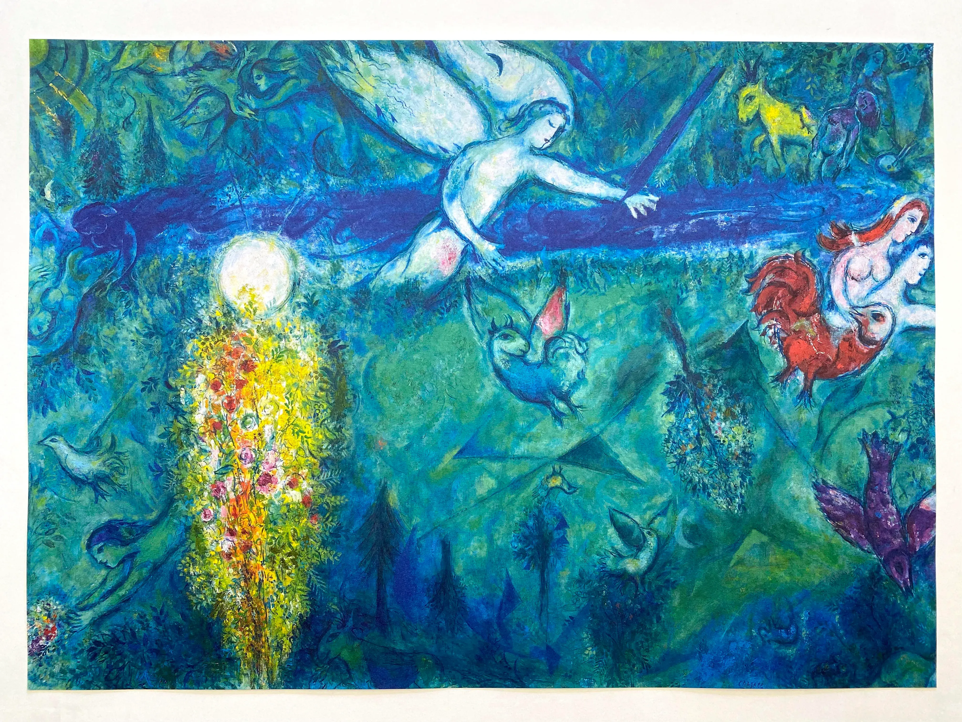 Marc Chagall Expressionist Offset Lithograph Print French Museum