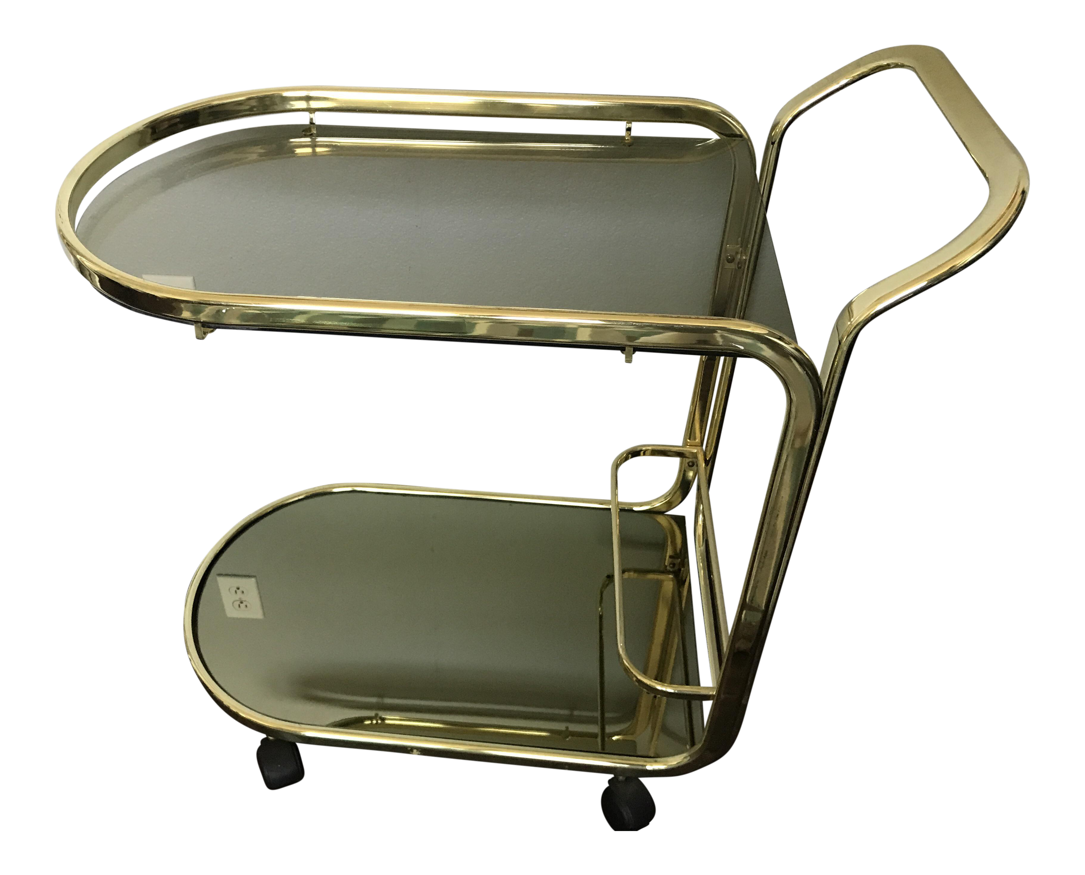 Vintage Bar Cart >> Vintage Brass Bar Cart With Gold Colored Glass Chairish Vintage Bar Cart >> Vintage Brass Bar Cart With Gold Colored Glass Chairish
