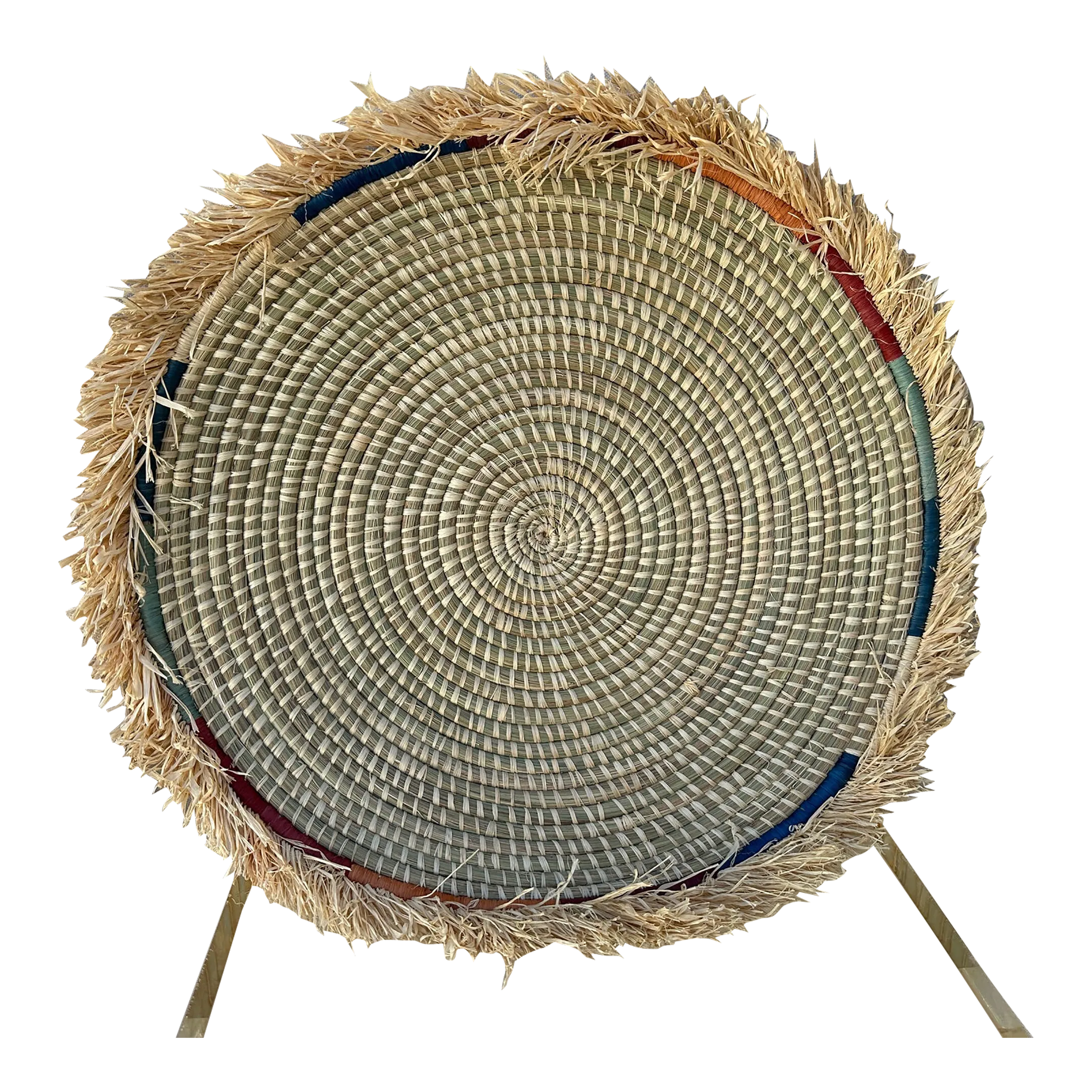 View of Boho Woven Dried Seagrass Wall Accent | Chairish