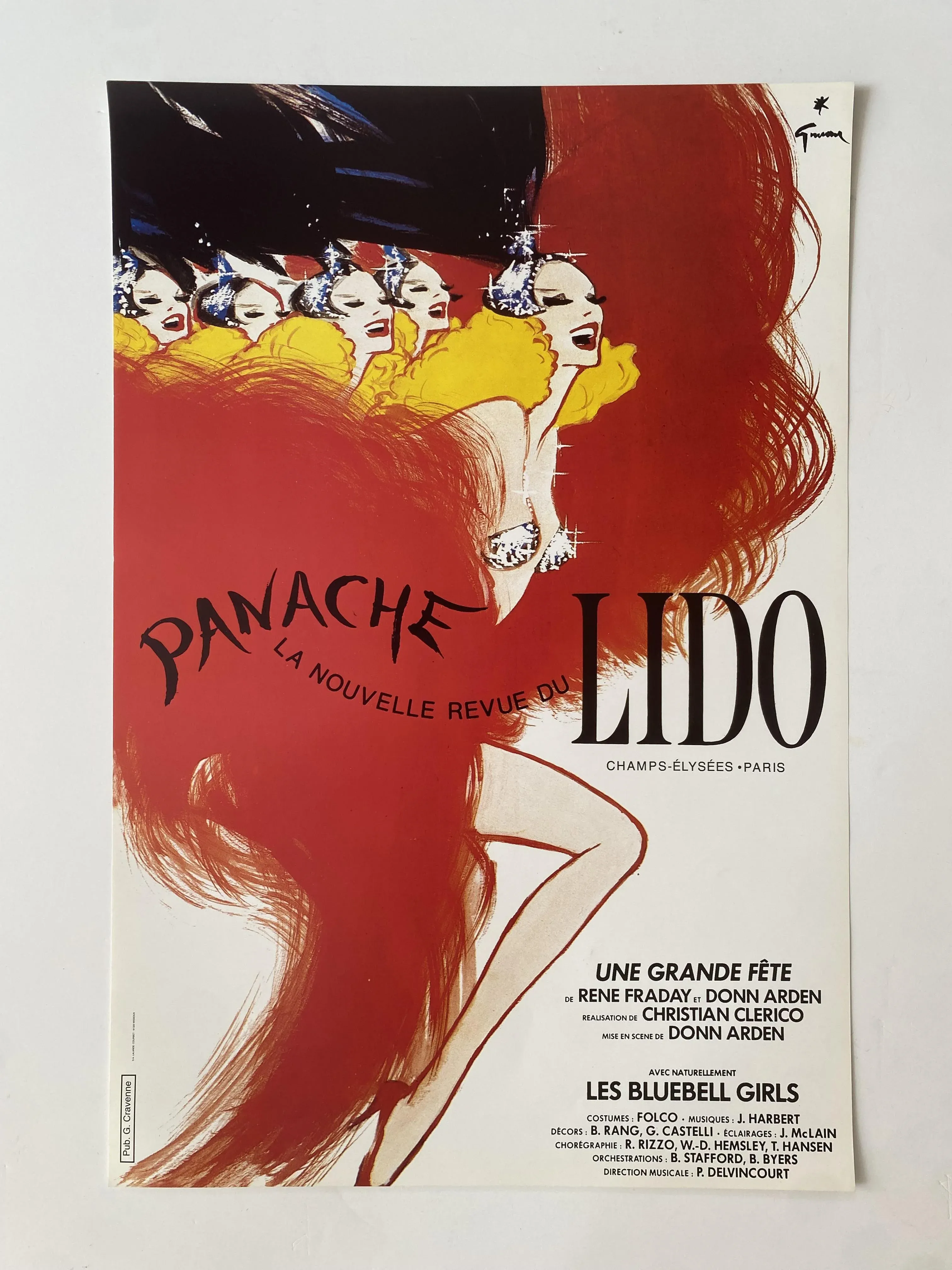 1980's ルネグリュオ ヴィンテージポスター(Pierre Balmain) Original Vintage Lido Panache Offset Lithograph Poster by René