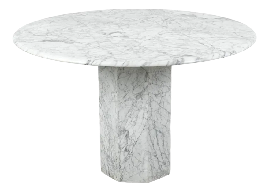 White Marble Dining Table | Chairish