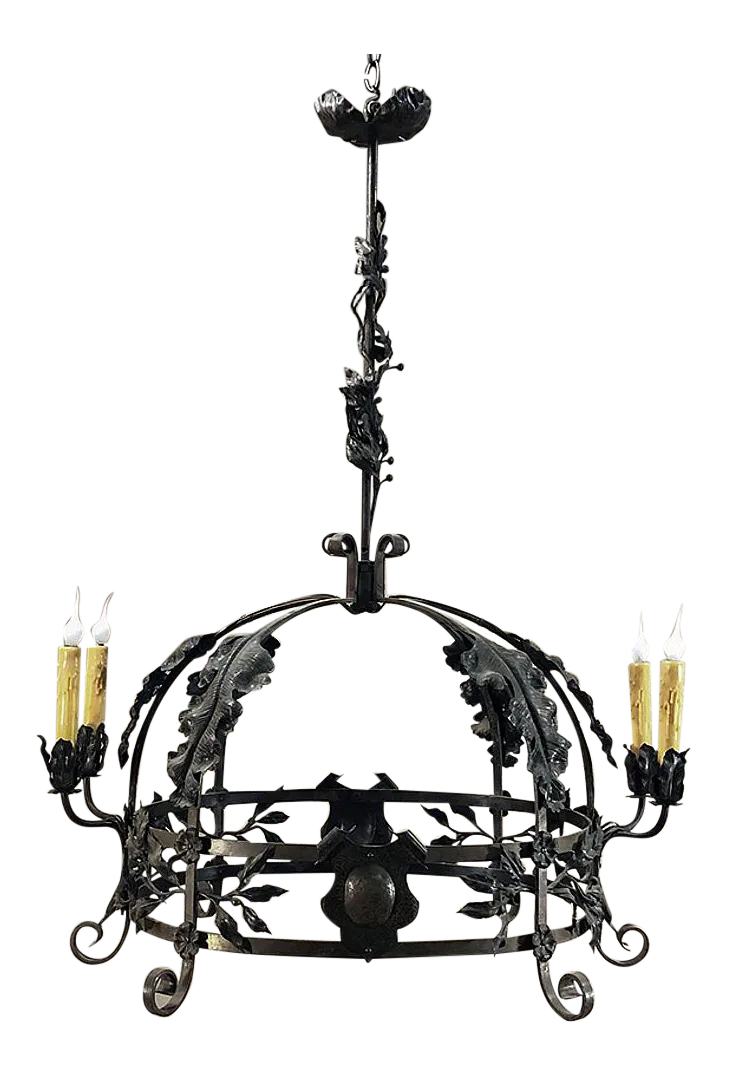 Antique Hand Italian Wrought Iron Chandelier Chairish