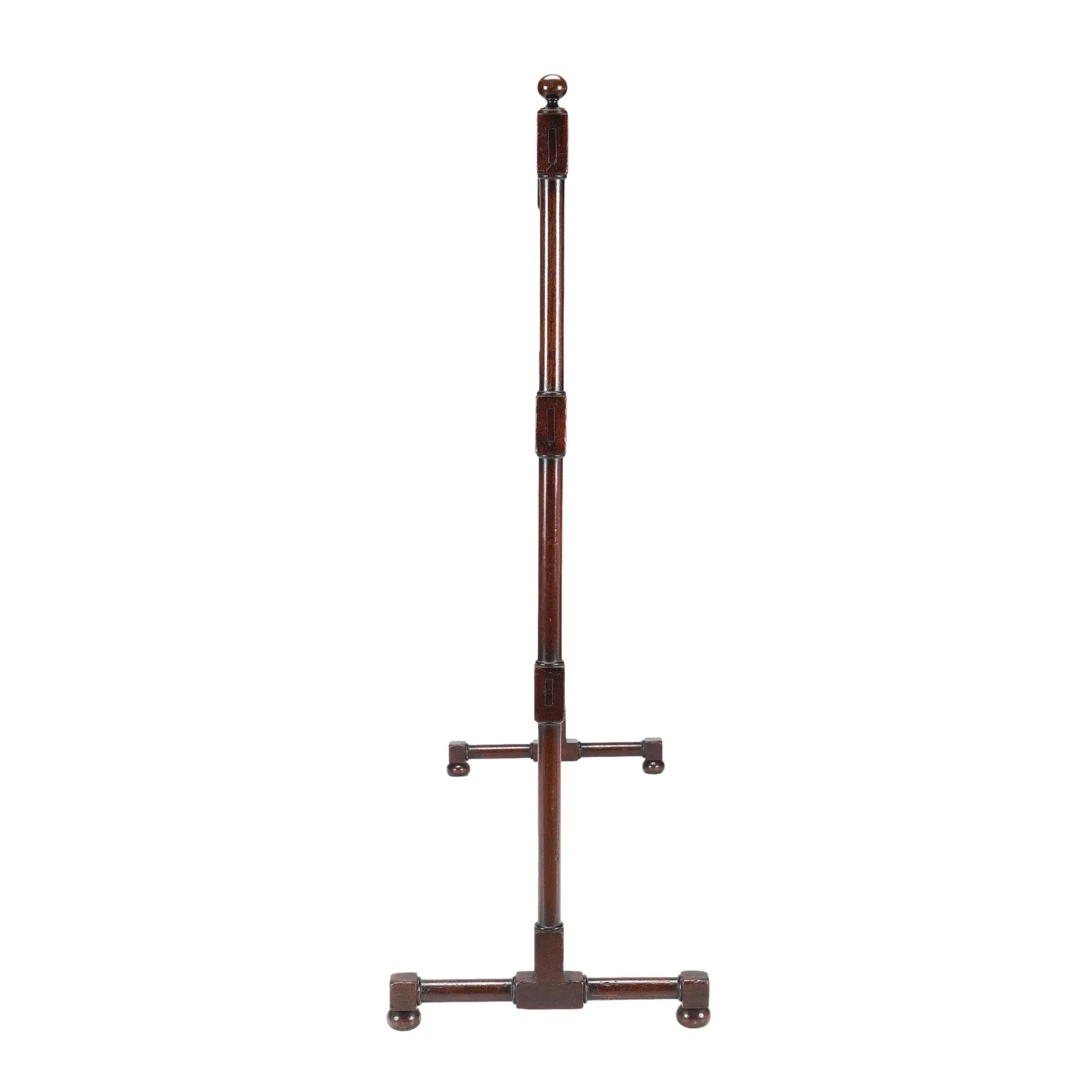 English Oversized Turned Mahogany Blanket Rail With Trestle Base, C. 1800\'s