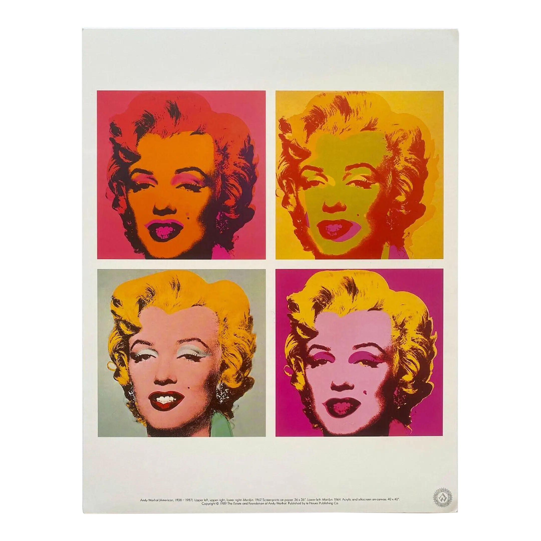 1989 Andy Warhol Pop Art Marilyn 1964 / 1967 | Chairish