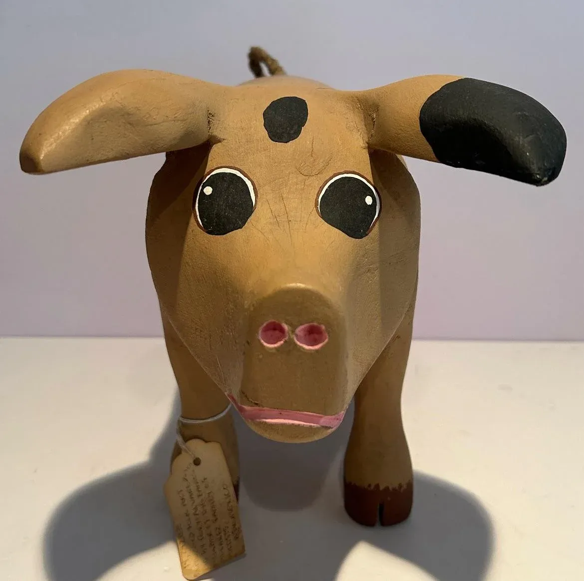 ⭐️Rory Alvarez 置物⭐️ Vintage Rory Alvarez Folk Art Cottonwood Pig Large Figure, Made in