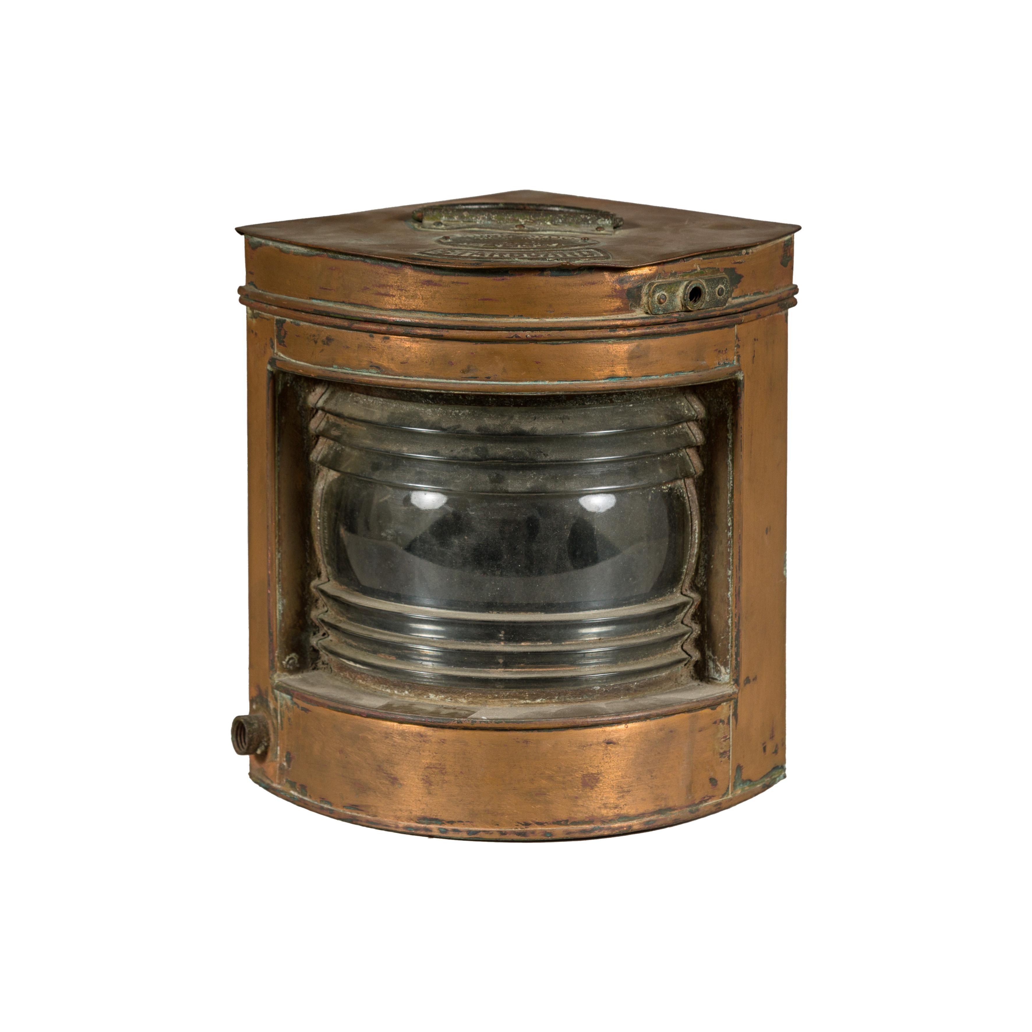 Nautical Tung Woo Starboard Ship Navigation Copper Lantern