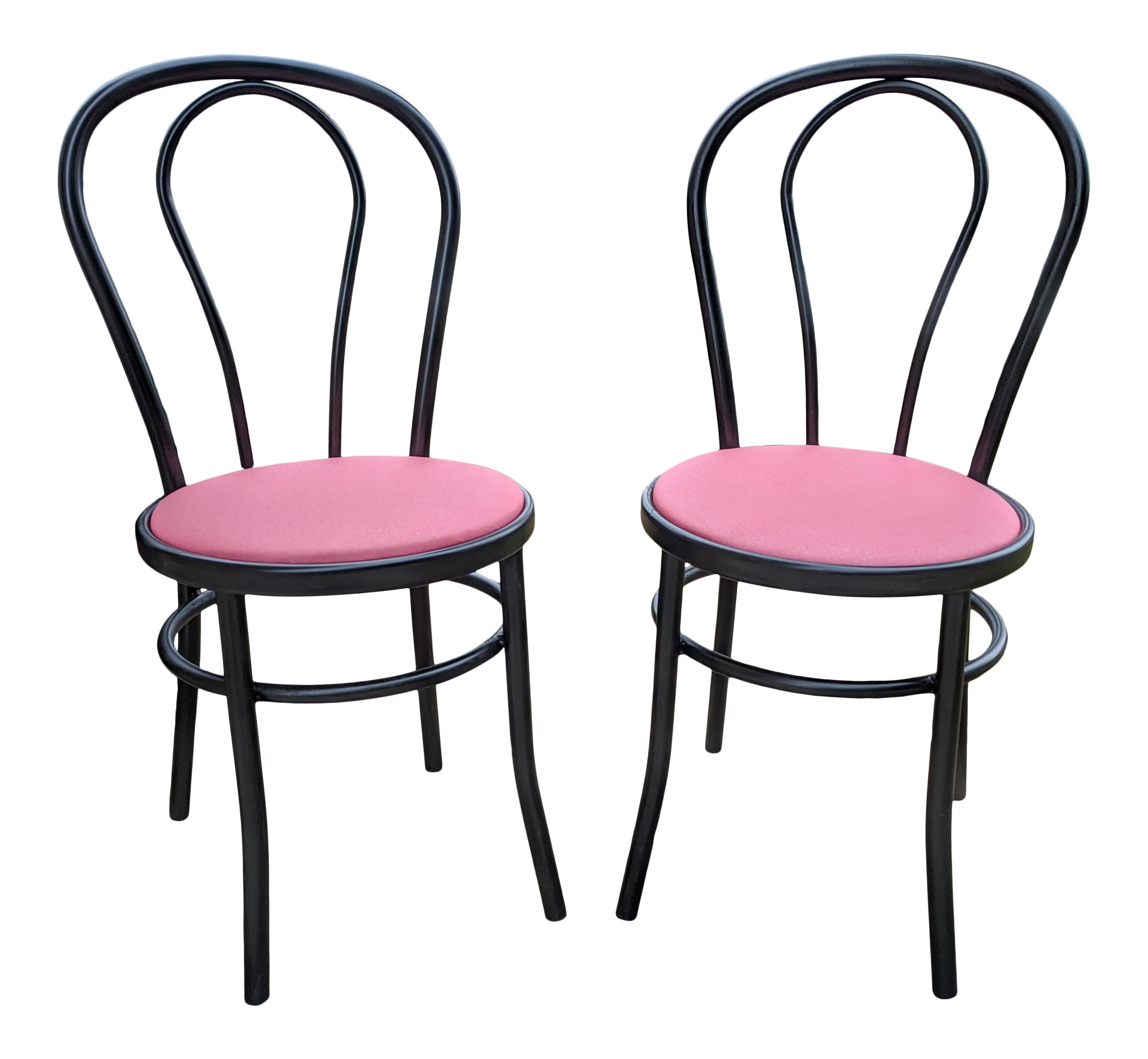 Mid Century Thonet Black And Hot Pink Metal Bistro Chairs A Pair Chairish Mid Century Thonet Black And Hot Pink Metal Bistro Chairs A Pair Chairish