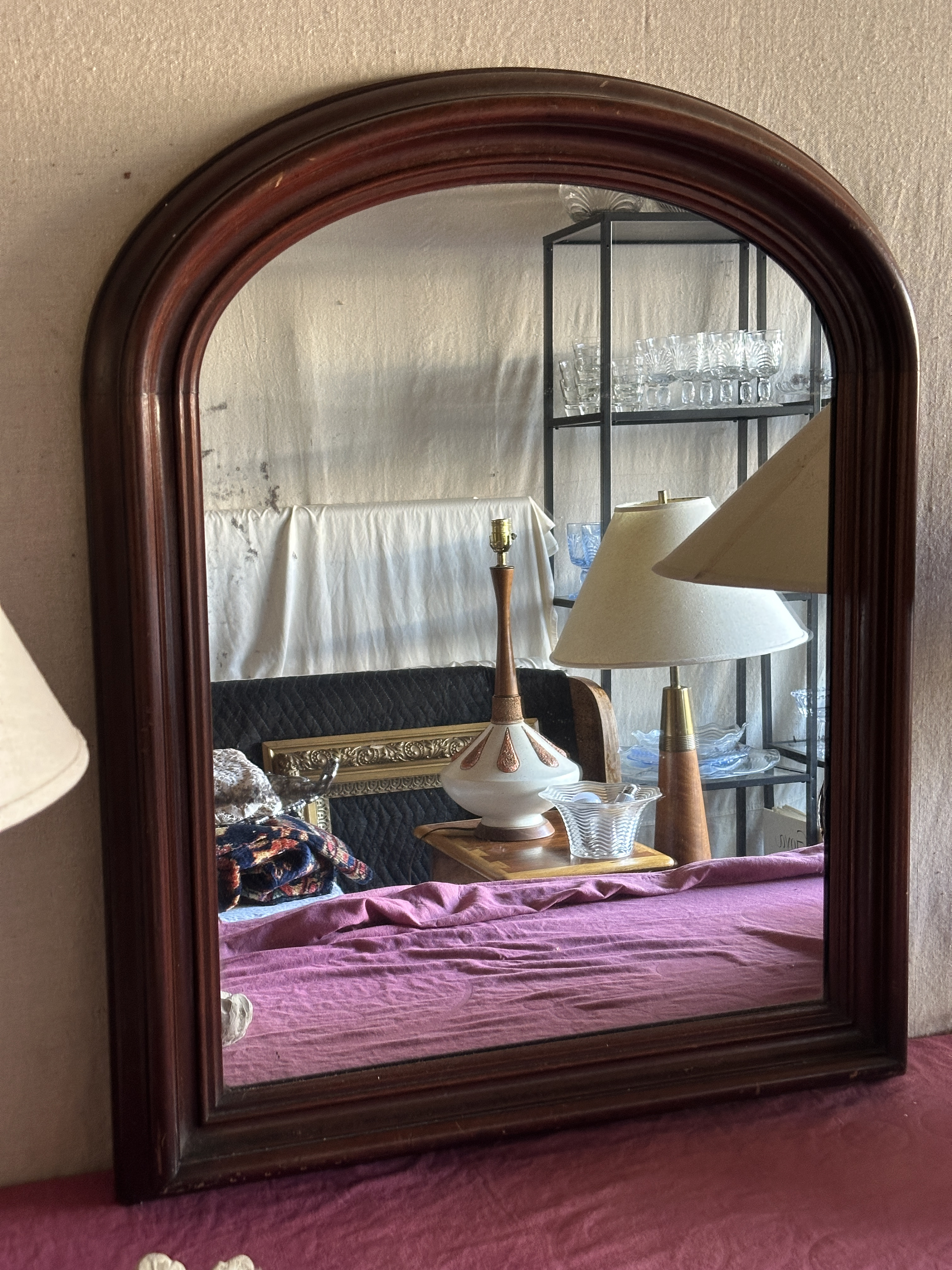 Louis Philippe Mirror in Dark Wood