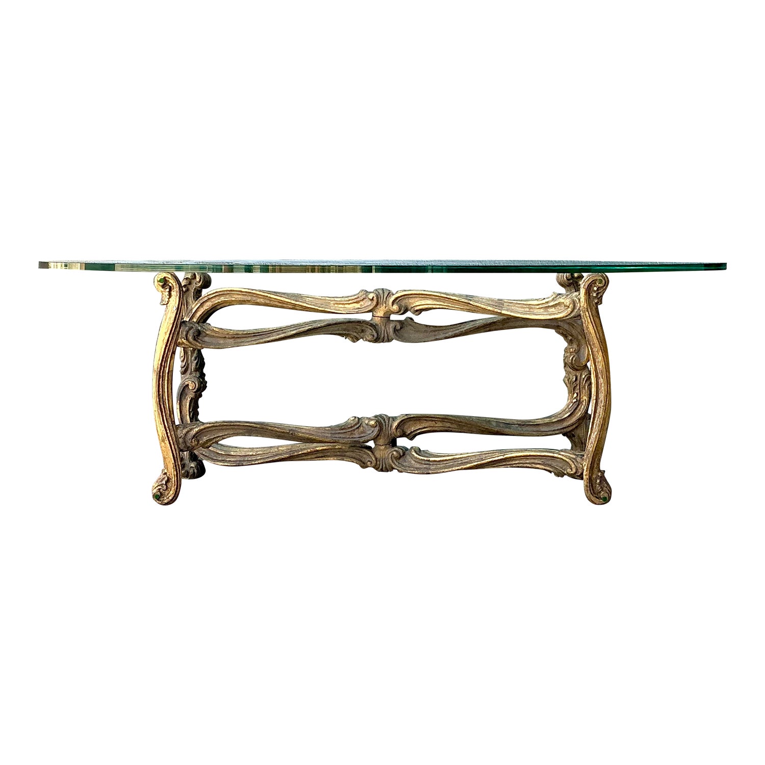 Vintage Gilt Tipped Coffee Table After Maison Jansen