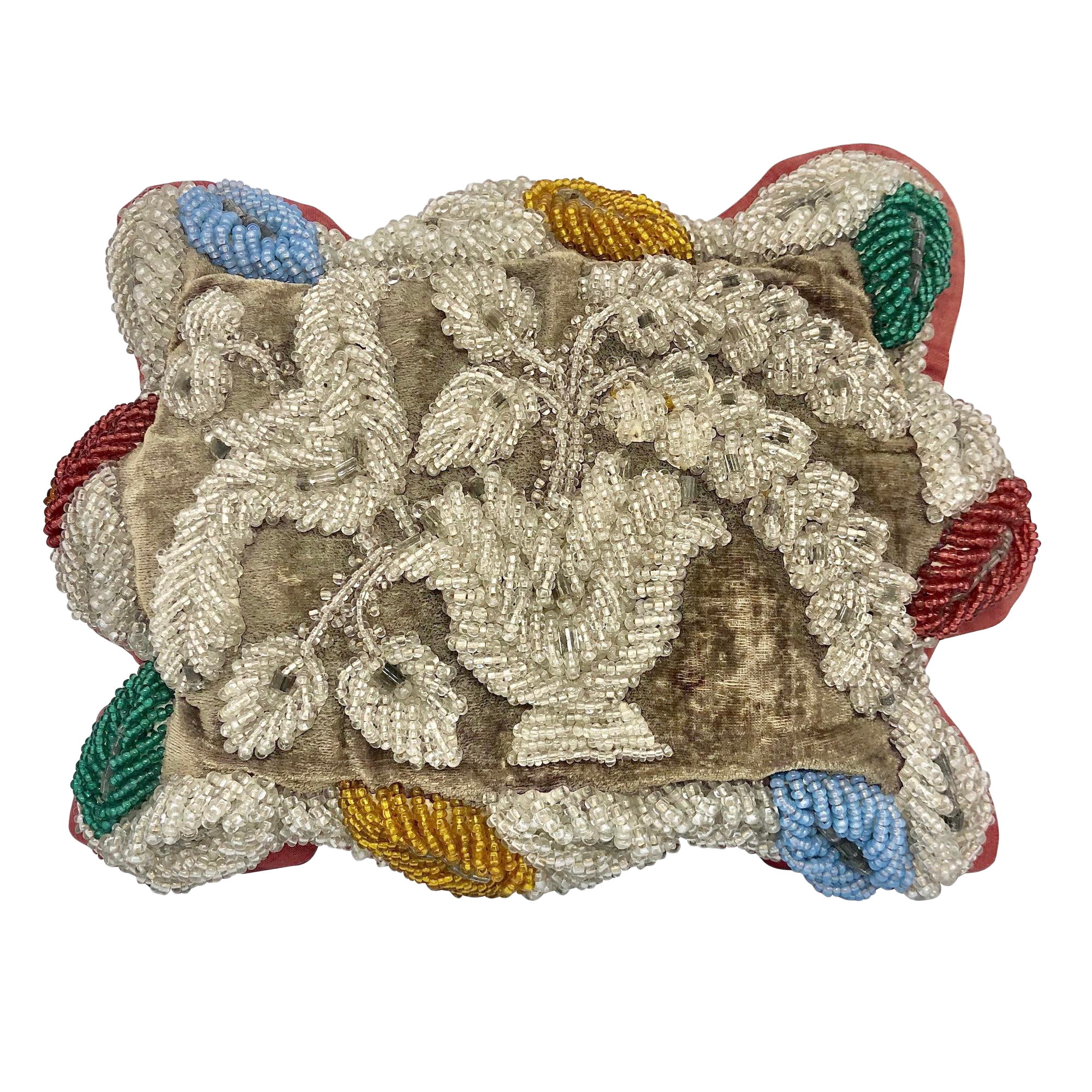 19th Century Victorian Beaded Small Accent Pillow Chairish