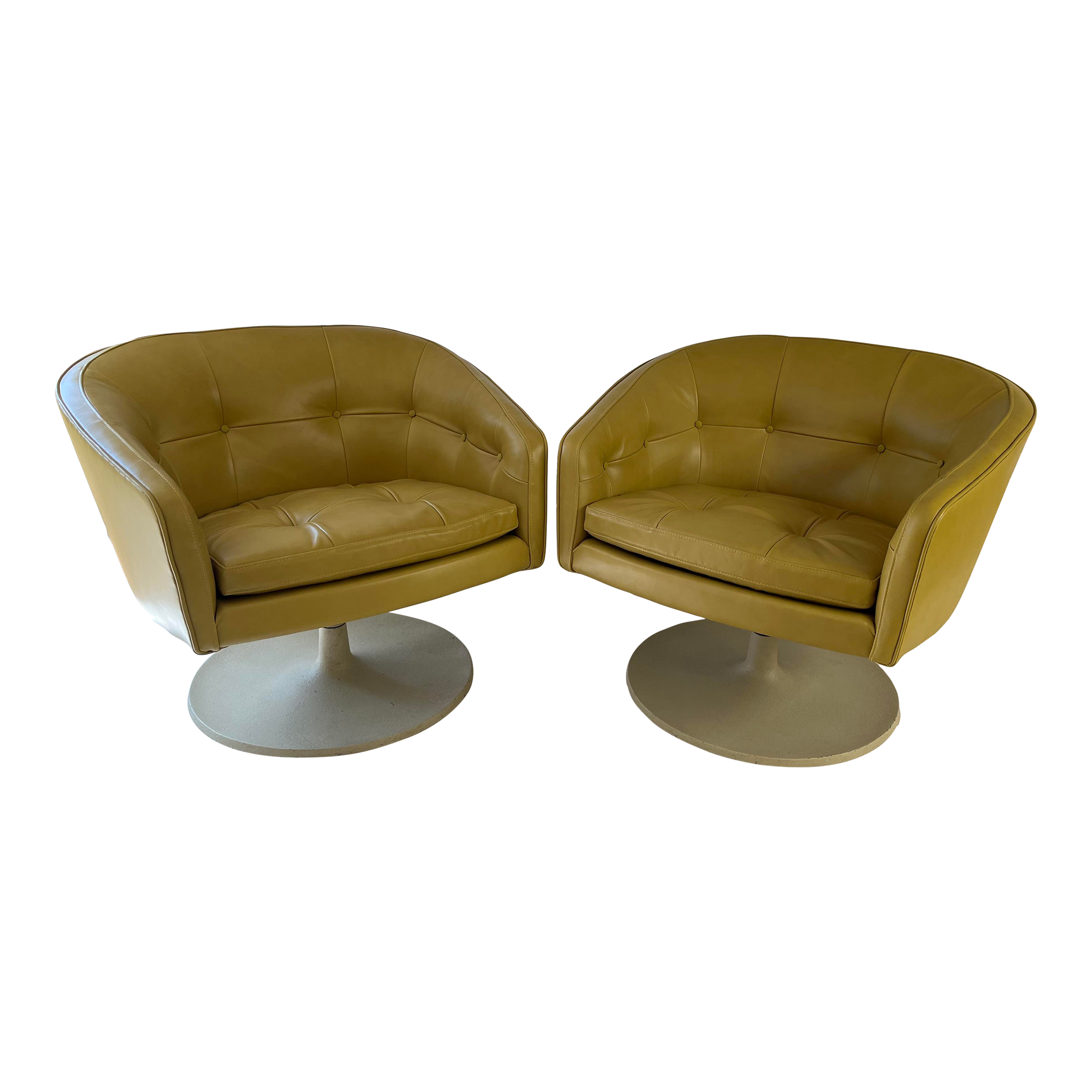 1970s Jens Risom Swivel Chairs - Set of 2 | Chairish