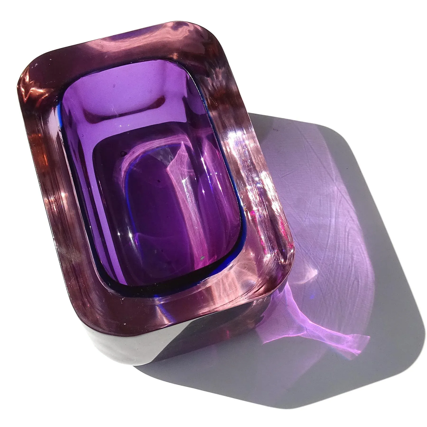 Vintage Murano Seguso Vetri d'Arte Sommerso Purple Blue