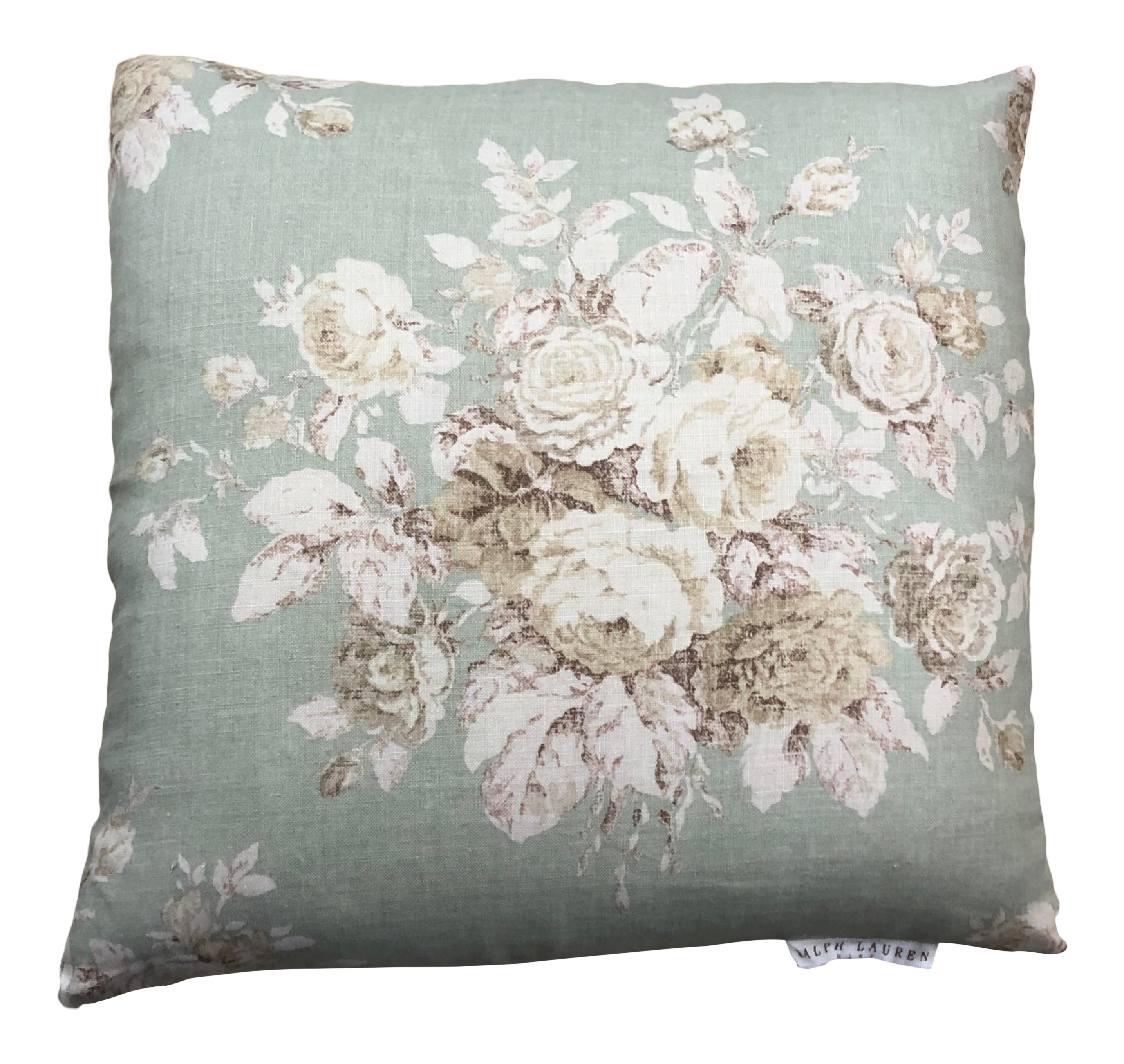 Shabby Chic Down Feather Pillow In Ralph Lauren Wainscott Floral