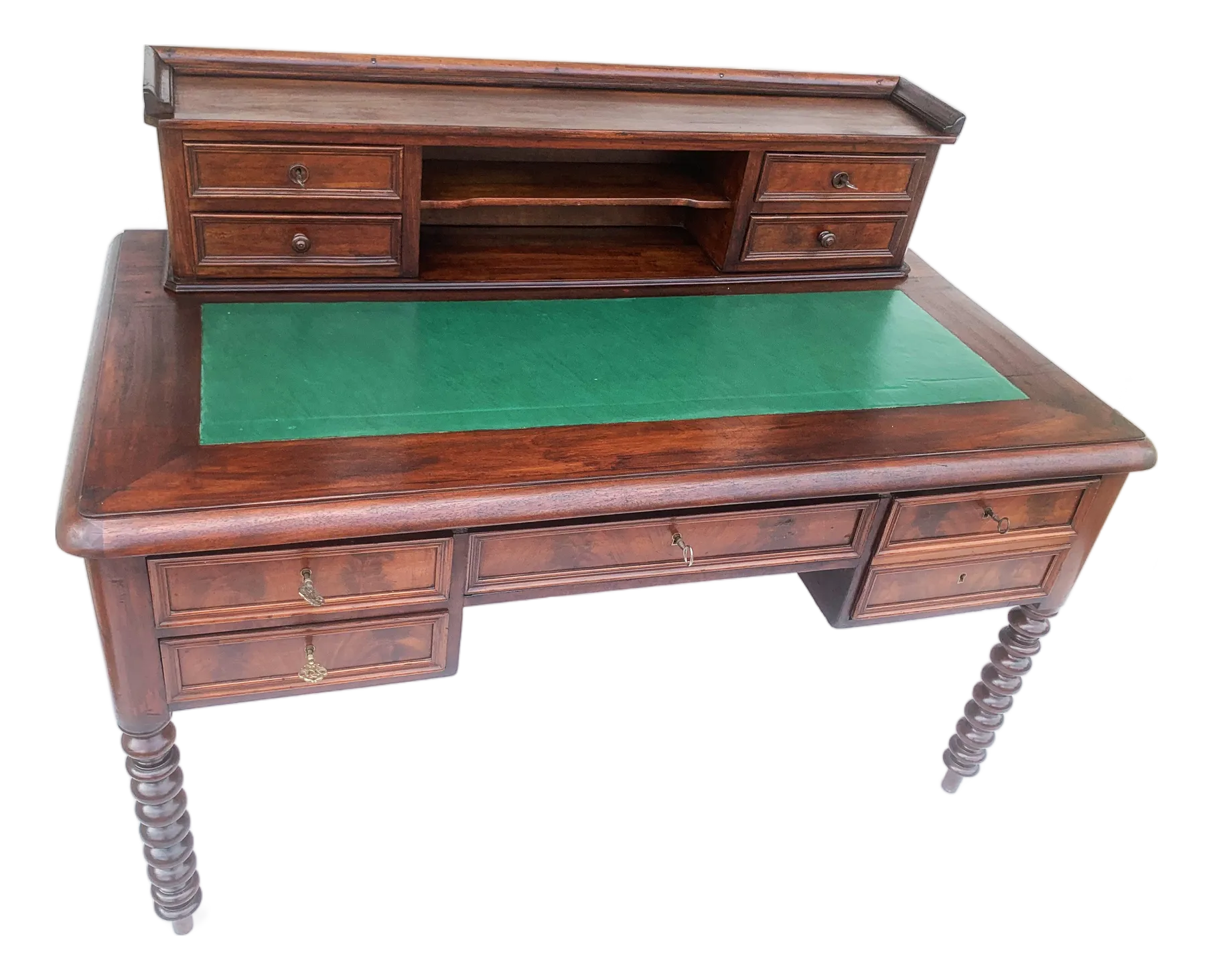 Antique Victorian Secretary with Top Section, 19th Century, Set of 2