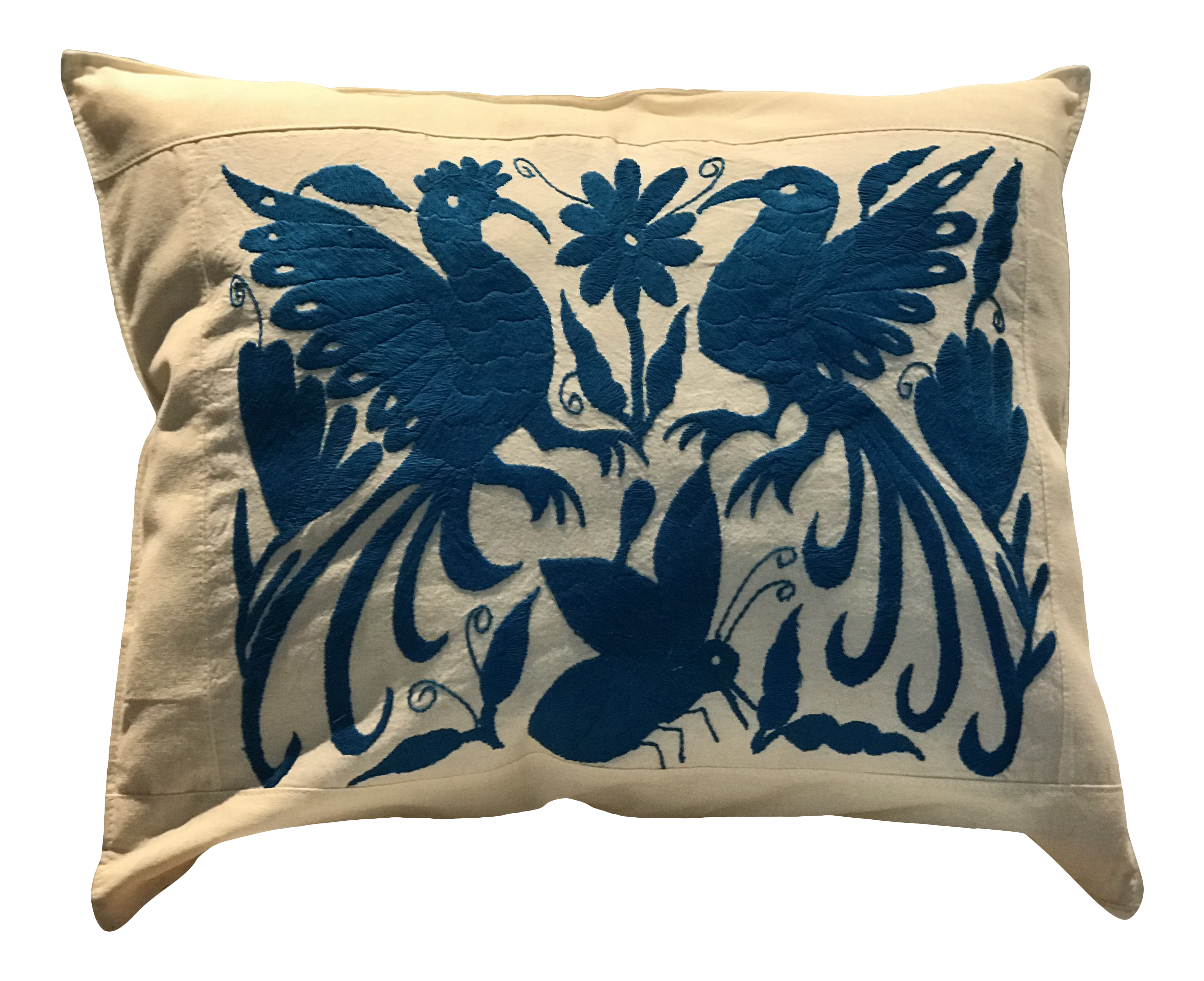 Mexican floral top embroidered pillows