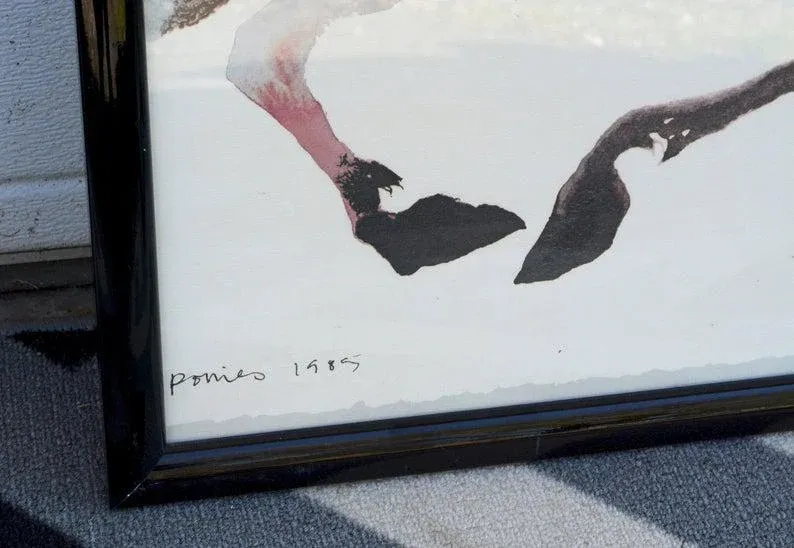 1980s Carol Grigg Painted Ponies Framed Lithograph Prints - A Pair