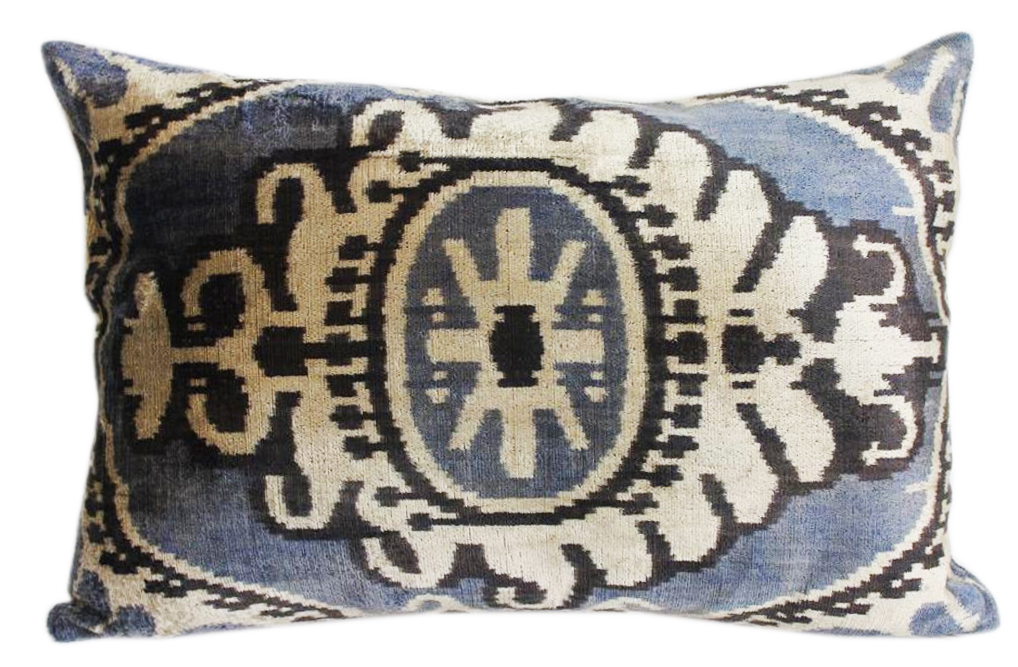 Mineral Blue and Graphite Silk Velvet Pillow Chairish