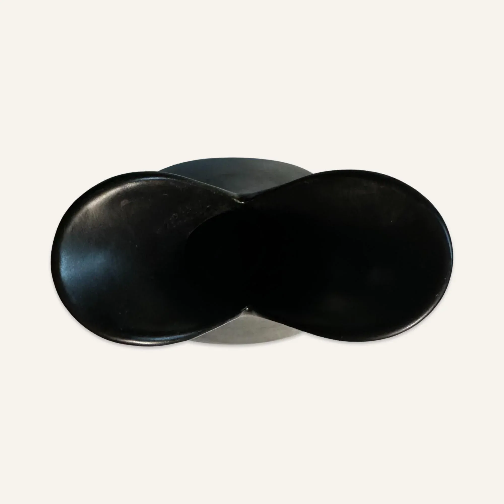 1990s Eva Zeisel Organic Form Earthenware Vase in Black Matte Glaze
