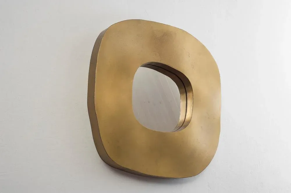 Freeform Brass Mirror by Lukasz Friedrich