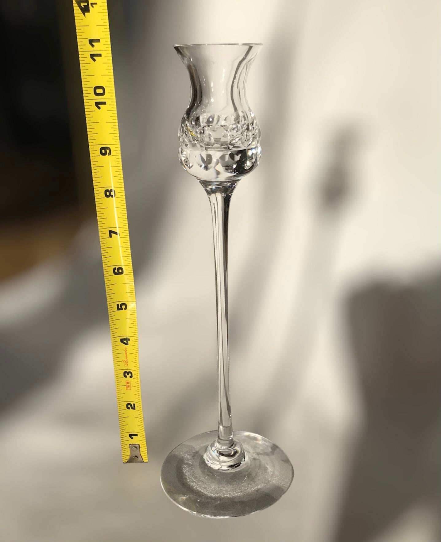 Kosta Boda Clear Crystal Signed Candlestick Prince Pattern