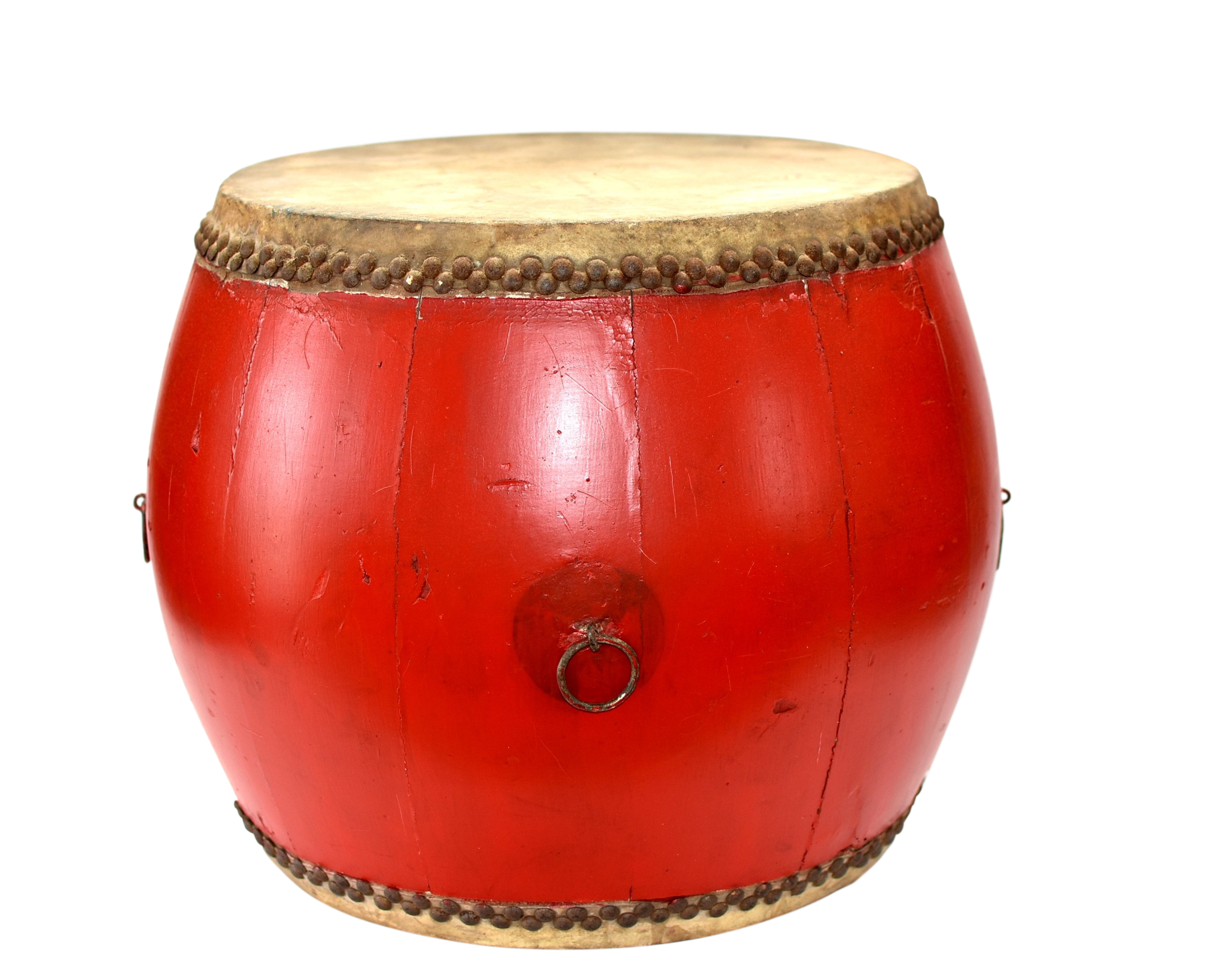 20th Century Asian Red Lacquered Drum Chairish
