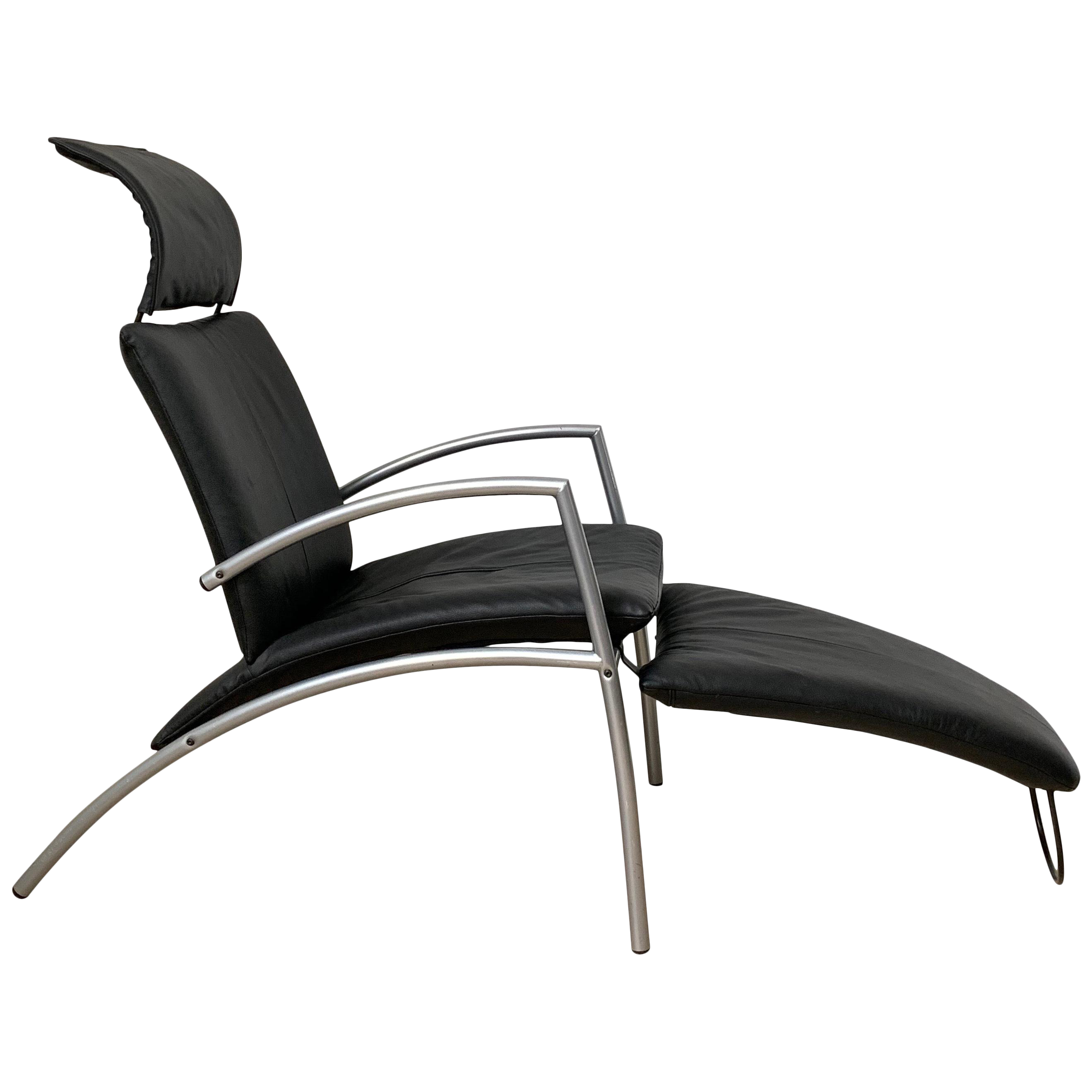 Postmodern Kebe Leather Convertible Lounge Or Armchair Denmark