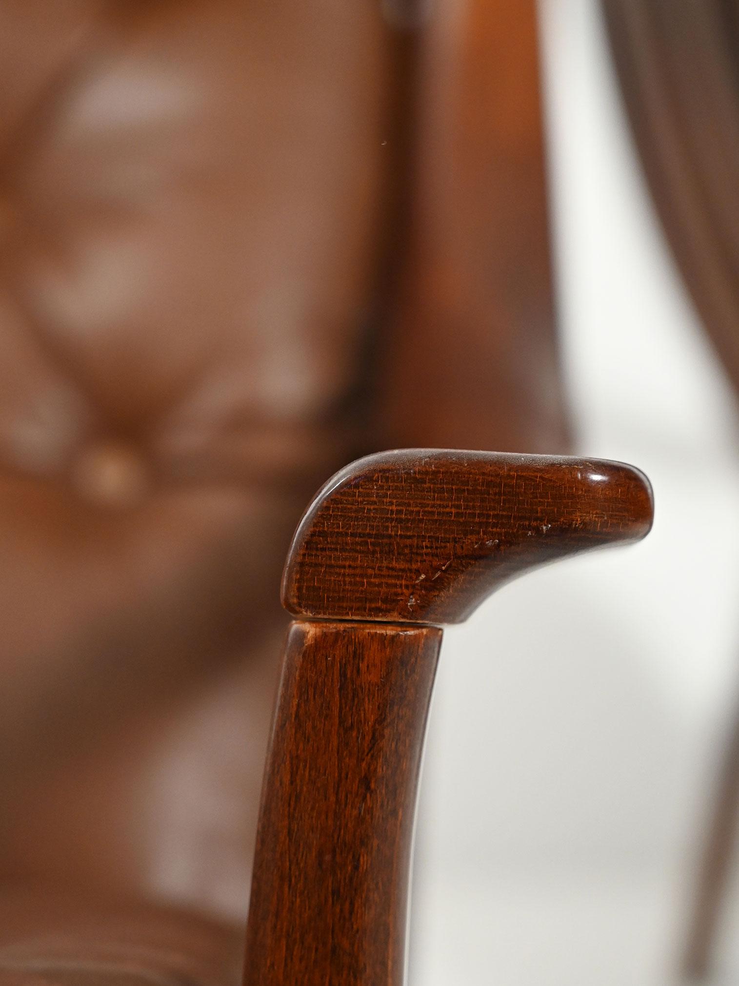 Danish Armchairs in Brown Leather from JM Birking, 1960s, Set of 2