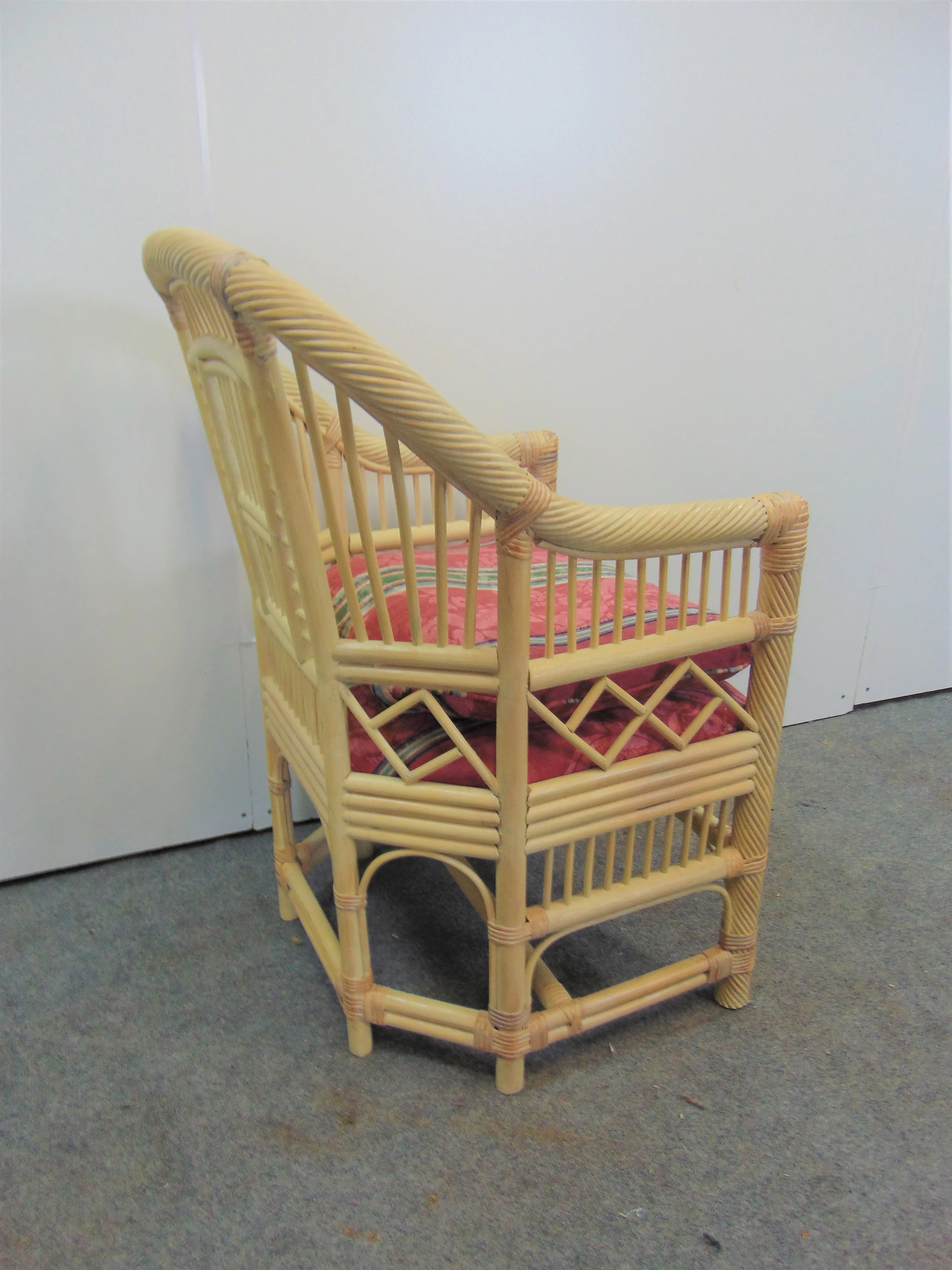 Andre Originals Chinoiserie Style Rattan Chairs - a Pair