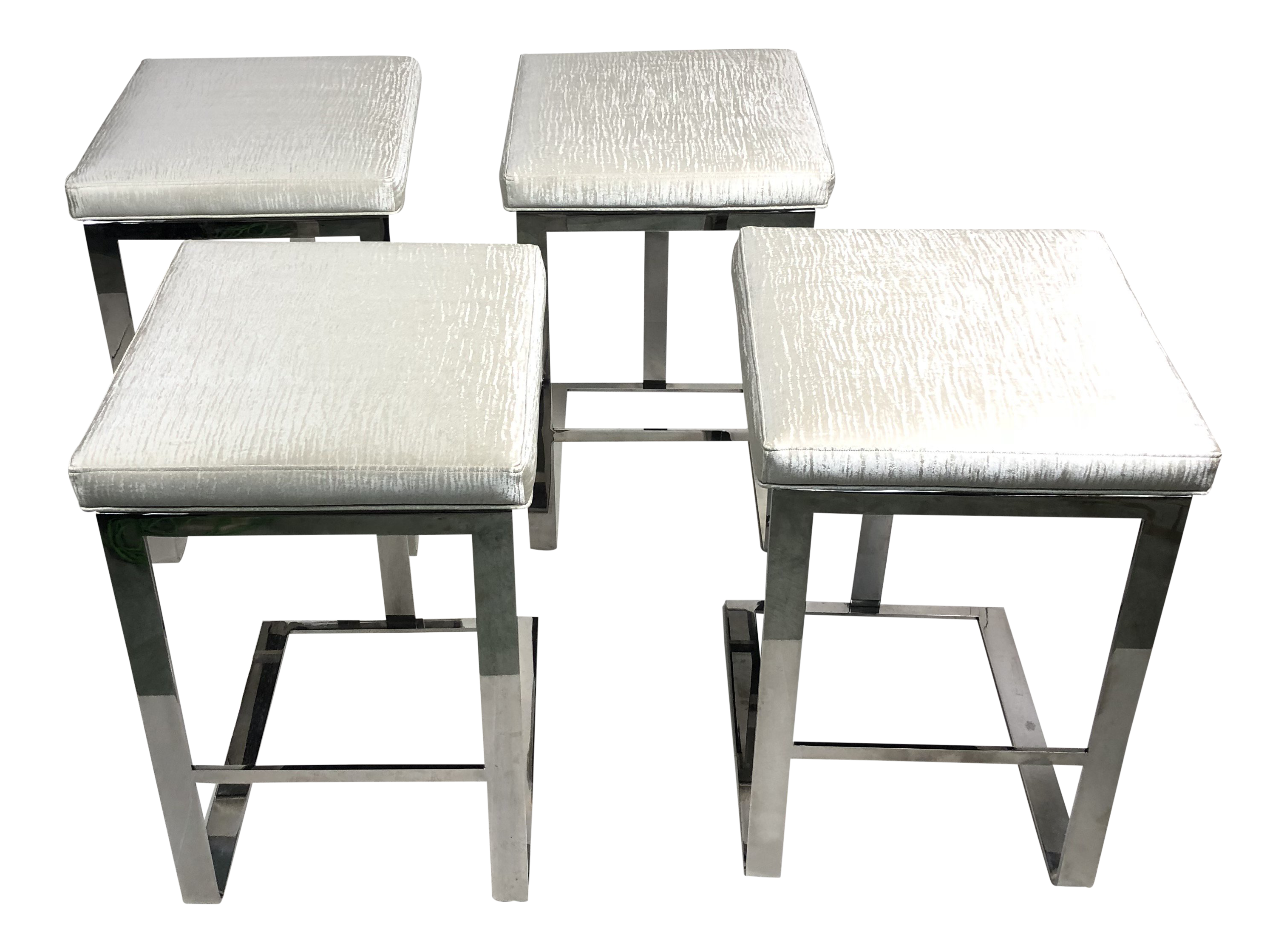 Stainless Steel Bar Stools contemporary century furniture stainless steel bar stools set of 4 chairish