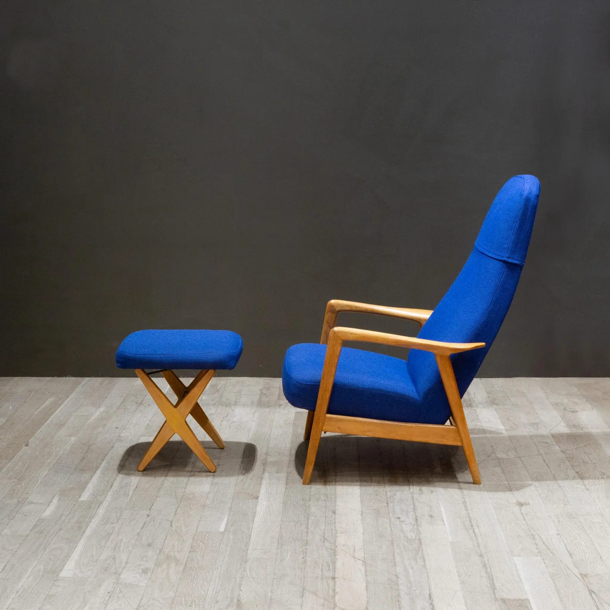 Folke Ohlssonのイージーチェアとオットマン Midcentury Folke Ohlsson for Dux Reclining Lounge Chairs and