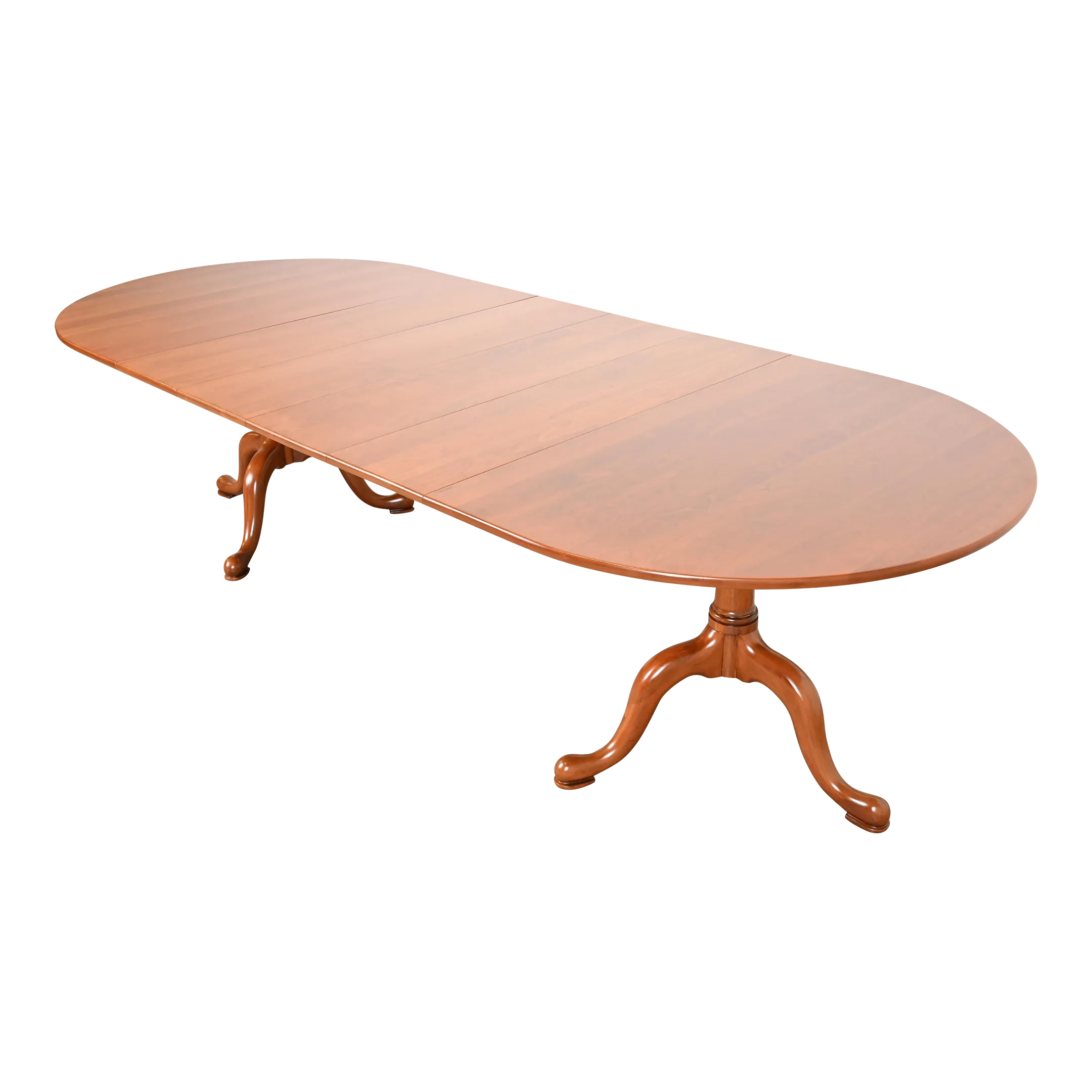 Henkel Harris Georgian Solid Cherry Wood Double Pedestal Extension