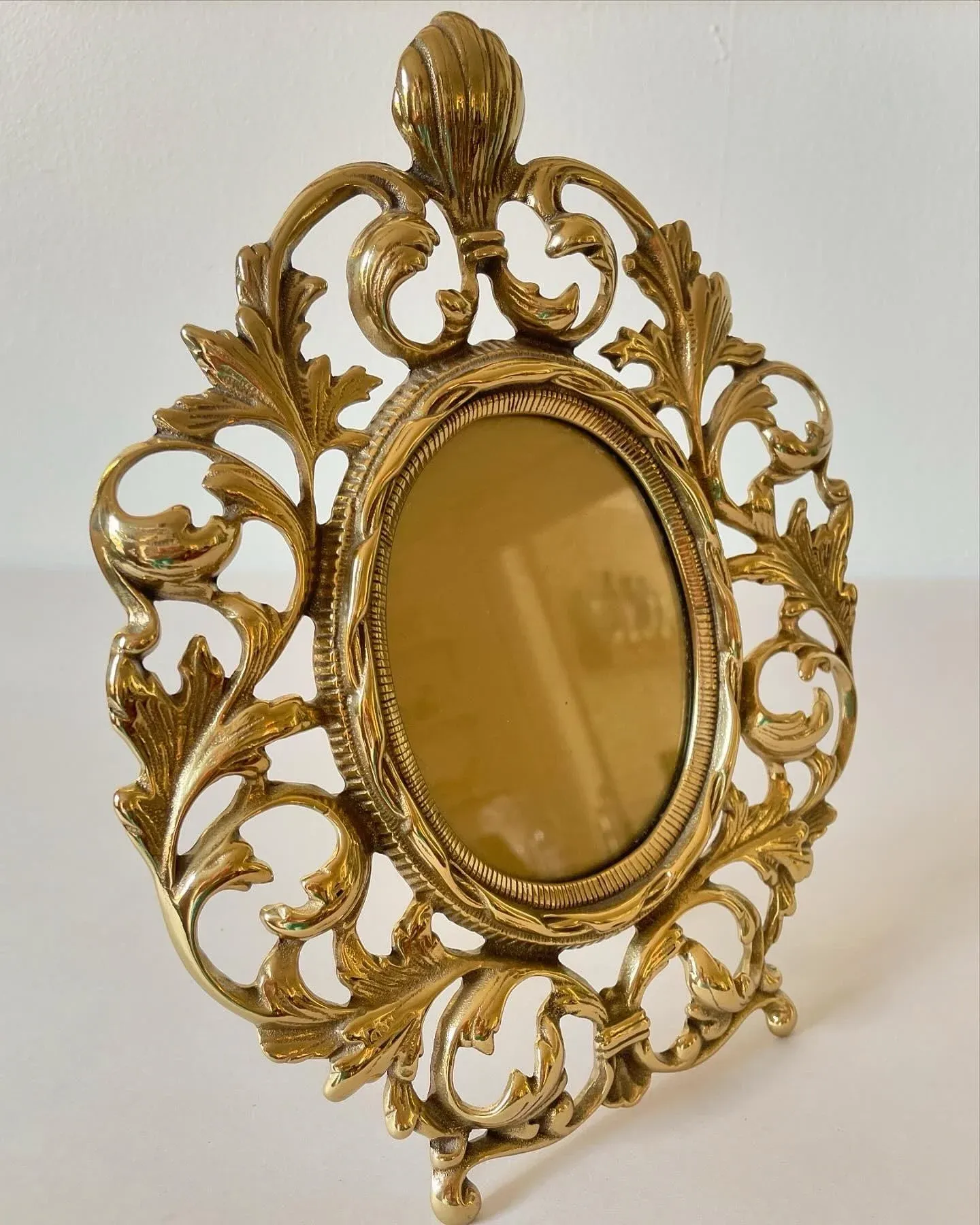 Large Vintage Solid Brass Picture Frame