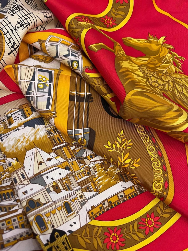 Hermes Salzburg Scarf Silk Dubigeon Loïc 1996 | Chairish