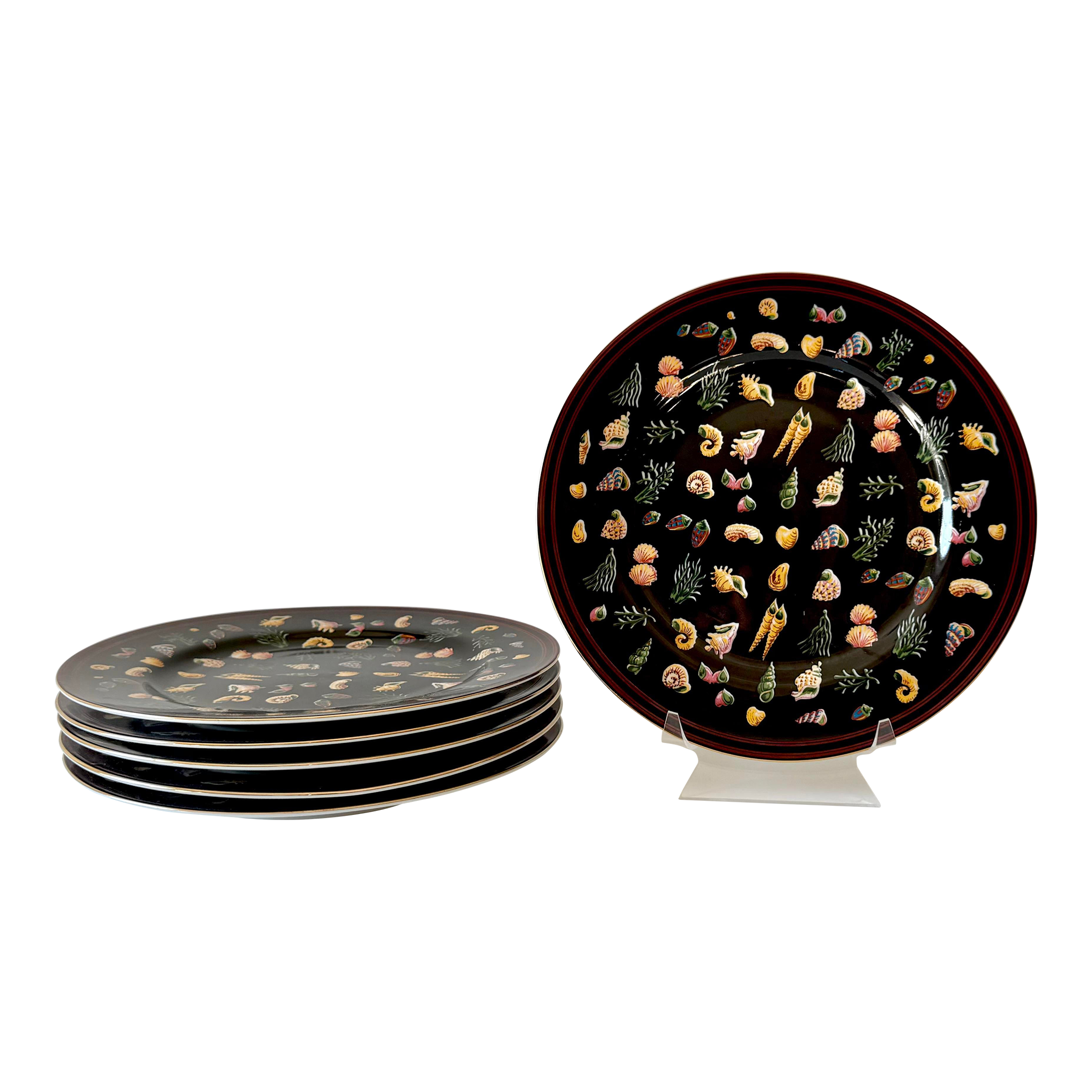 1960s Georges Briard Seashell Dinner Plates: 6 Piece