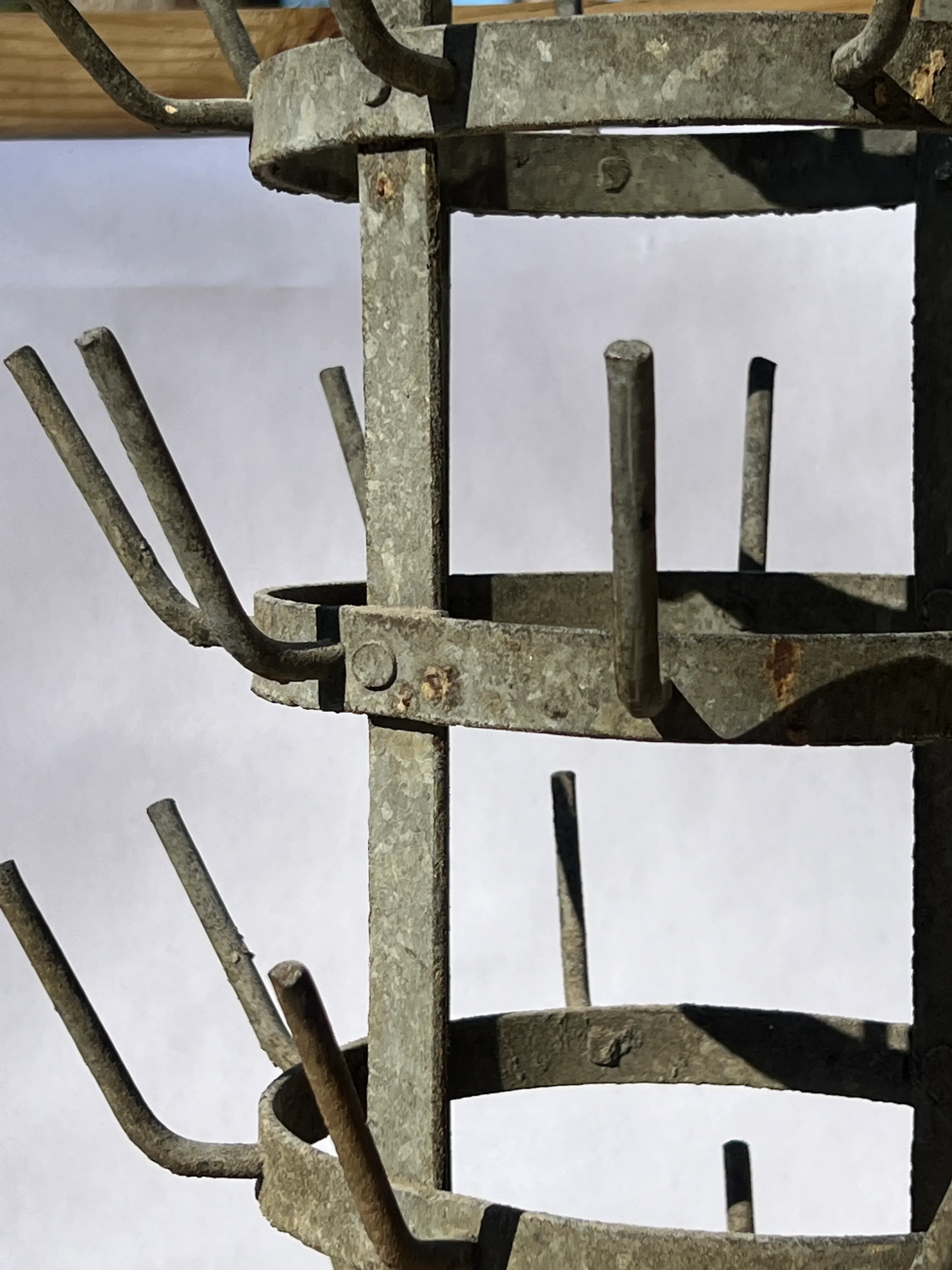 Antique French Zinc Wine Bottle Drying Rack Circa 1900