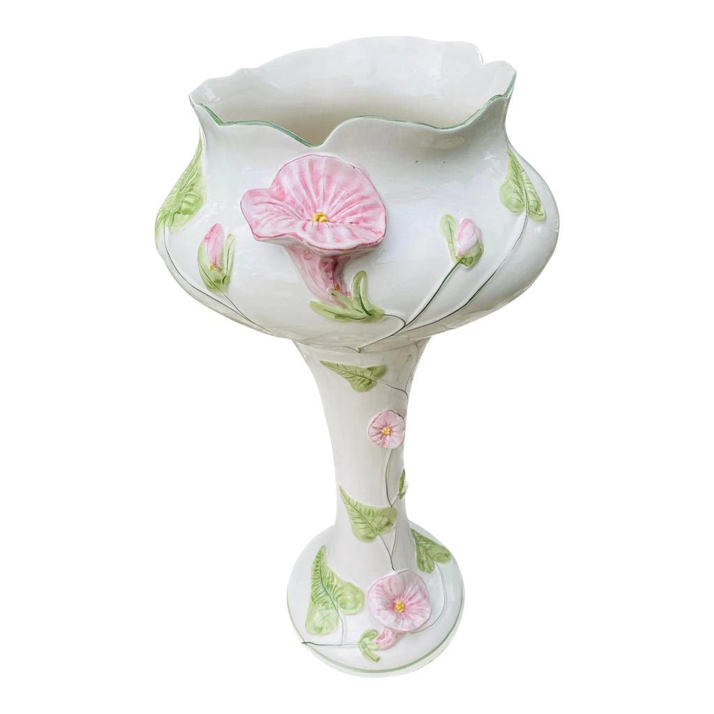 1960s Italian Majolica Jardinière and Cache-Pot on a Stand | Chairish
