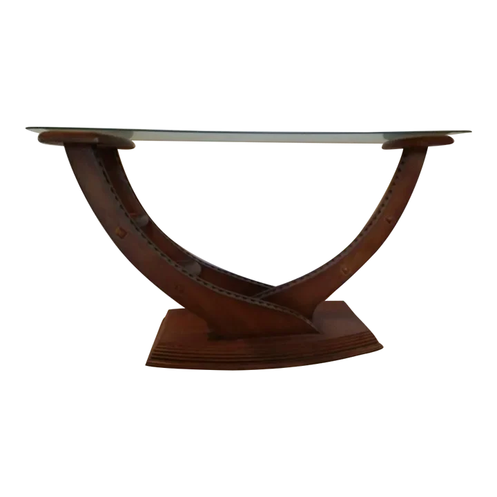 Mid 20th Century Glass Top Entry Hall Table Chairish