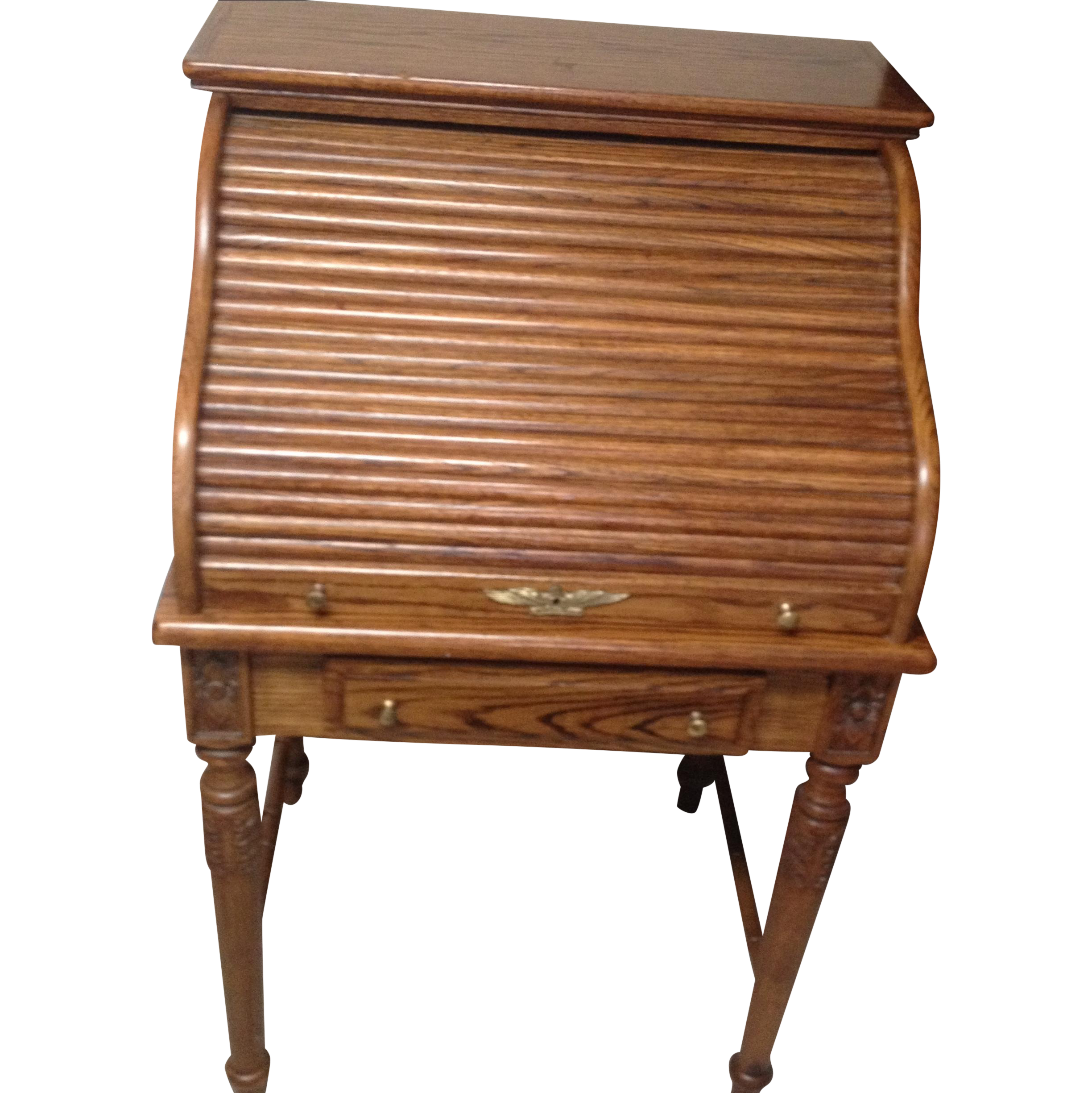 Eagle Craft Oak Roll Top Secretary Desk Chairish